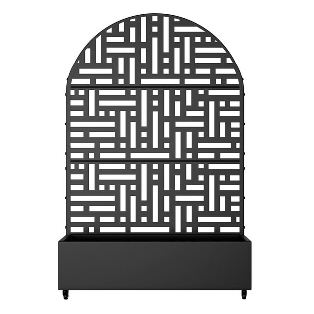 Dovelina Tranquilbreeze Arched Outdoor Trellis With Planter Box In Street Pattern