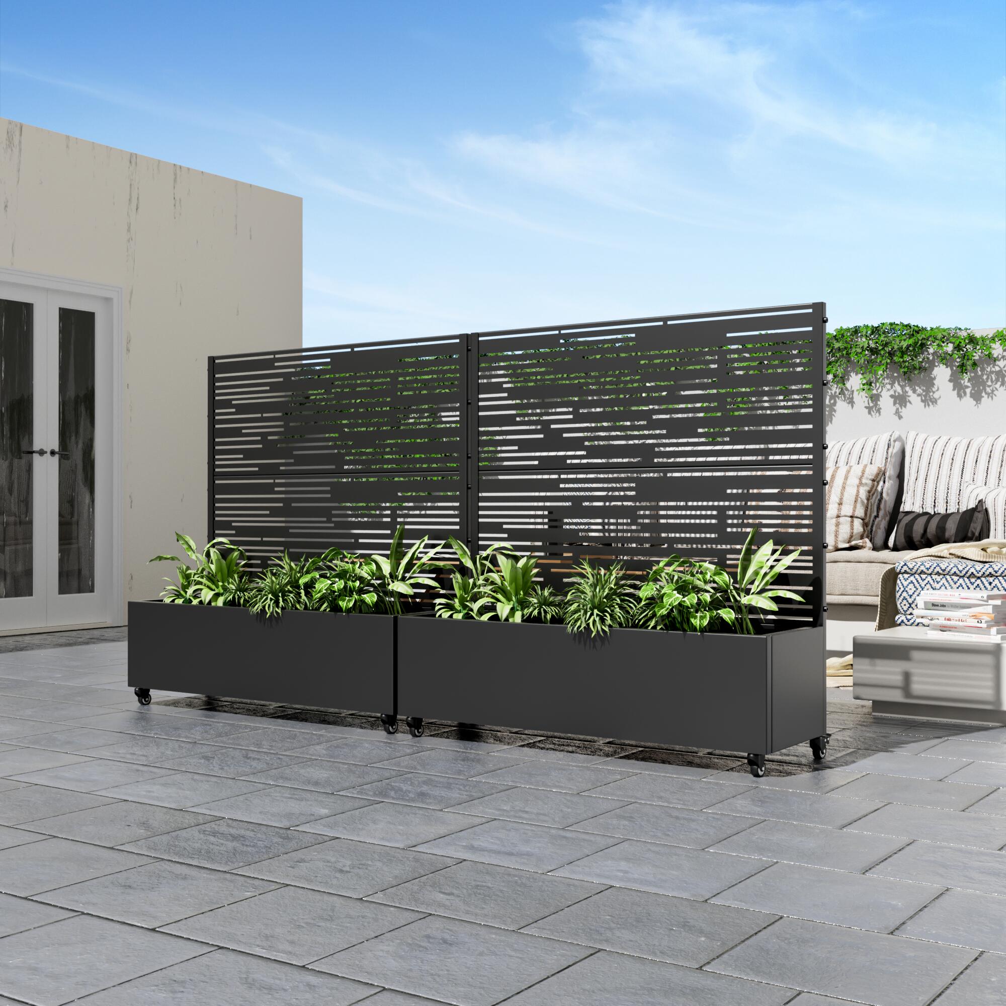 Dovelina Tranquilbreeze Outdoor Trellis With Planter Box, , large