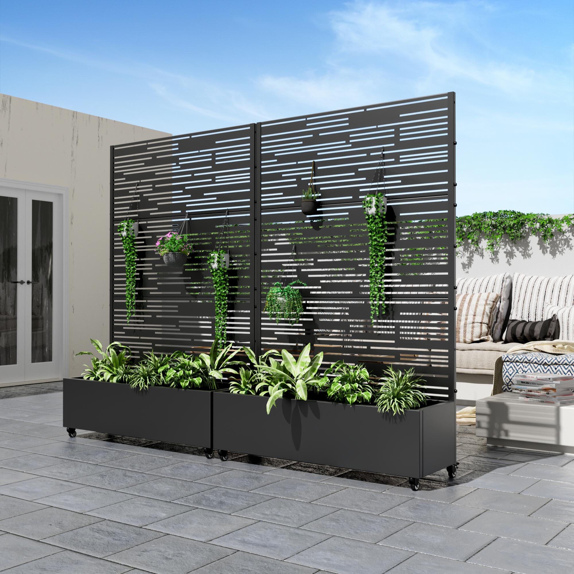 Dovelina Tranquilbreeze Outdoor Trellis With Planter Box, , large