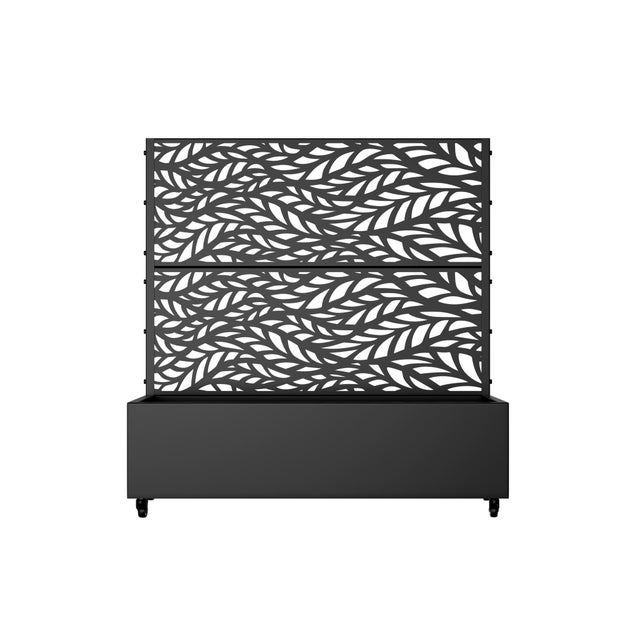 Dovelina Tranquilbreeze Outdoor Trellis With Planter Box In Leaf Pattern