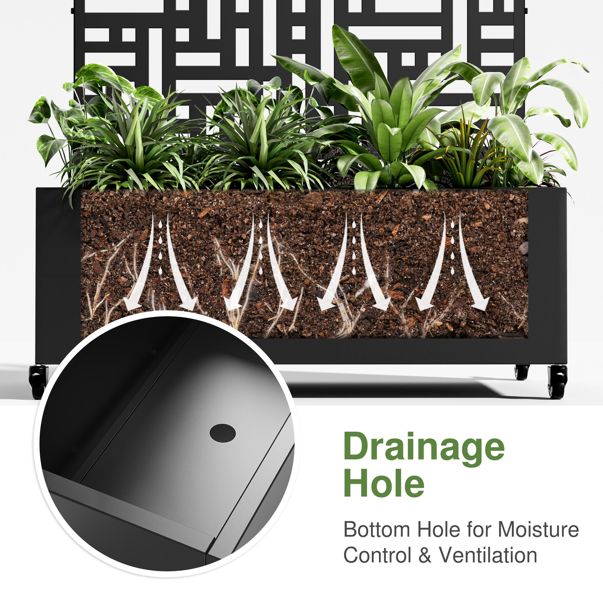 Dovelina Tranquilbreeze Outdoor Trellis With Planter Box In Street Pattern, , large