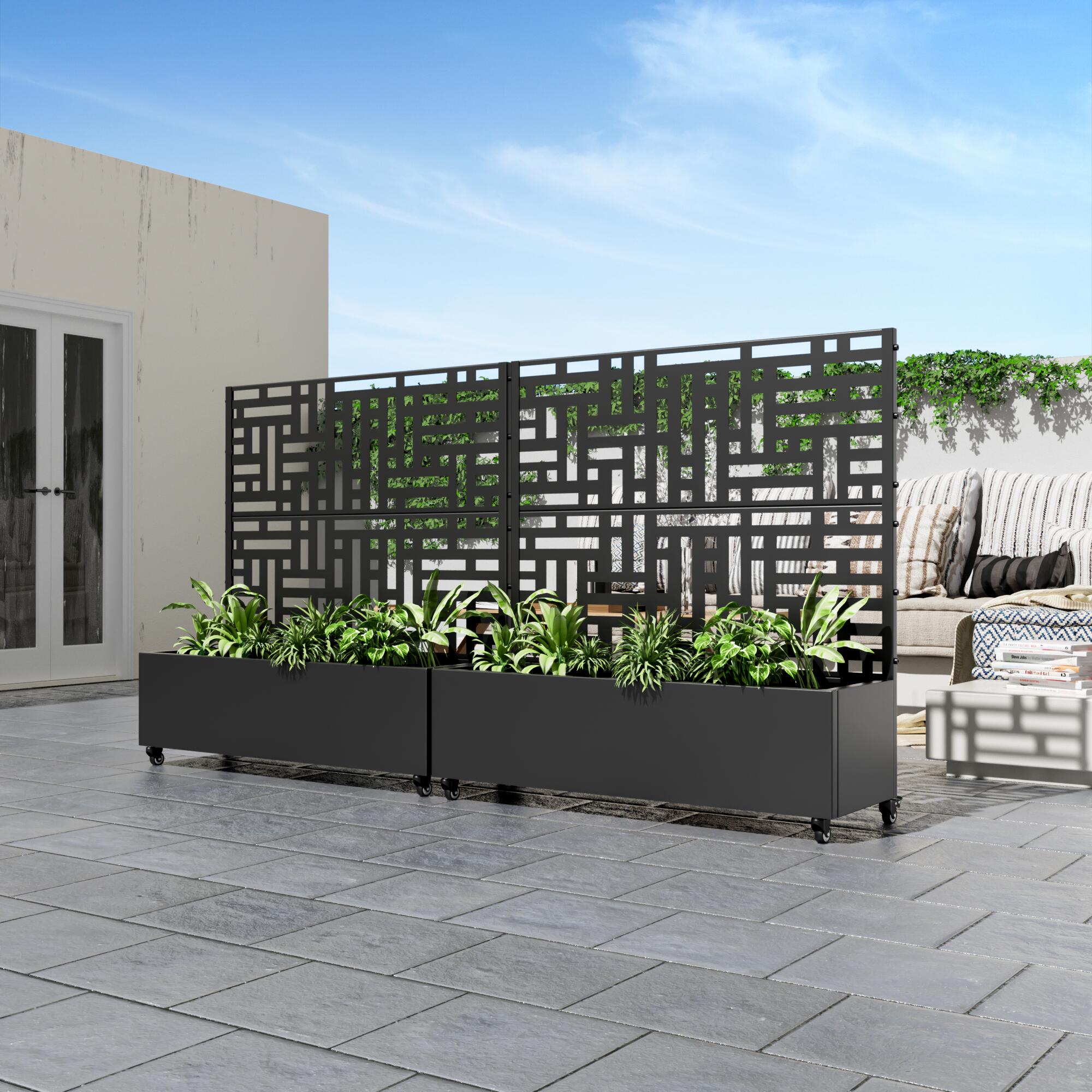 Dovelina Tranquilbreeze Outdoor Trellis With Planter Box In Street Pattern, , large