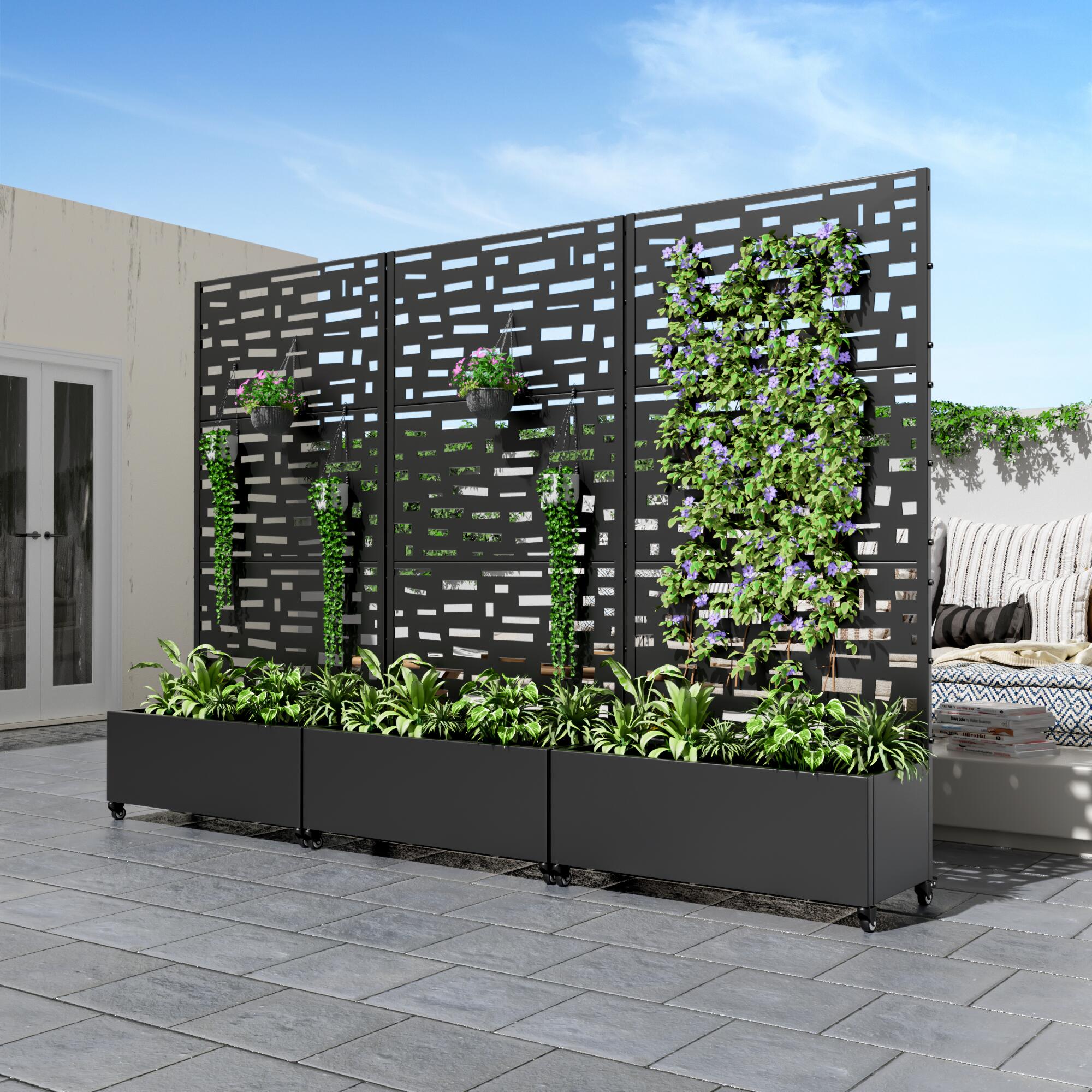 Dovelina Tranquilbreeze Outdoor Trellis With Planter Box In Street Pattern, , large