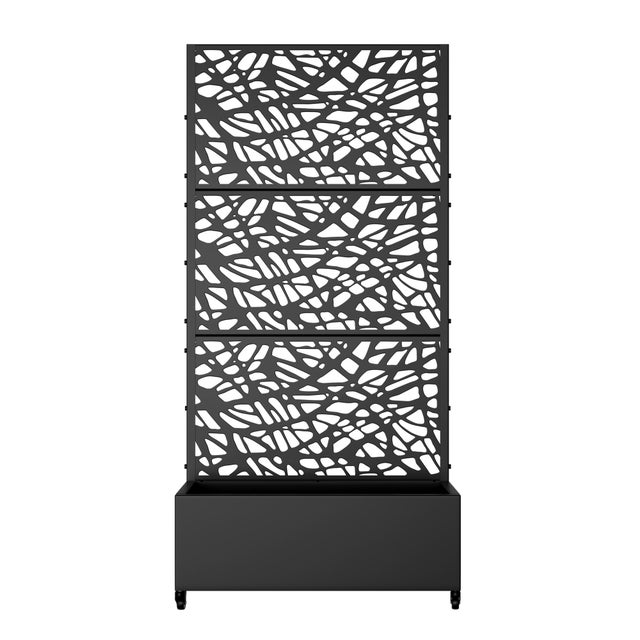 Dovelina Tranquilbreeze Outdoor Trellis With Planter Box In Web Pattern