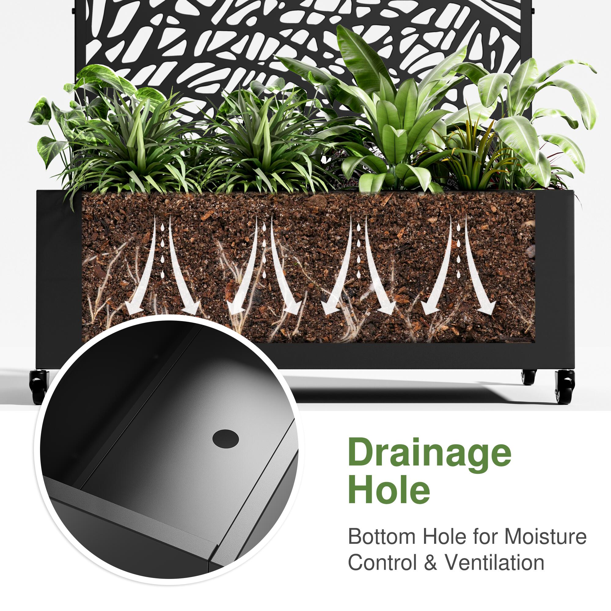 Dovelina Tranquilbreeze Outdoor Trellis With Planter Box In Web Pattern, , large