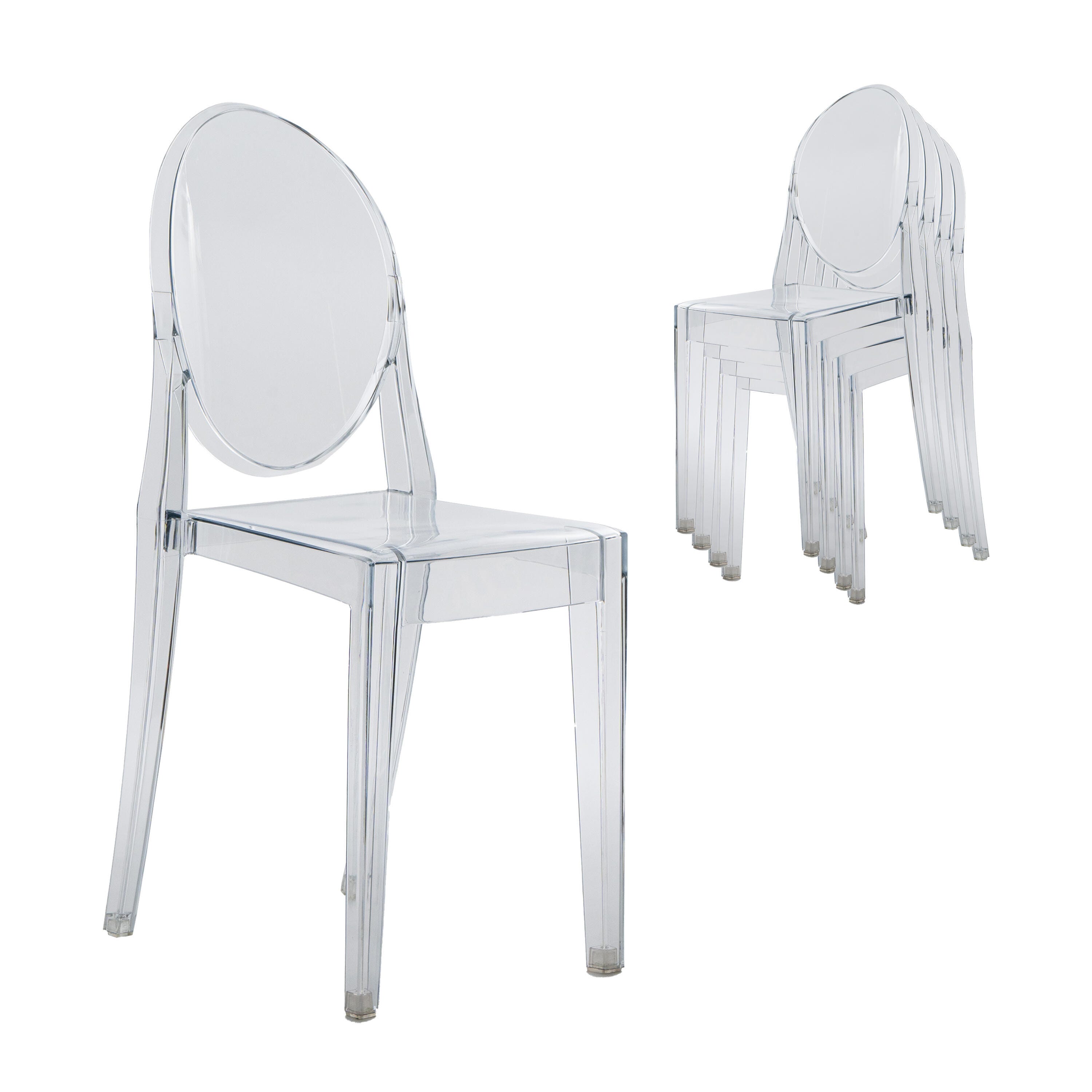 Techni Home Ghost Stackable Outdoor Dining Chairs (Set of 4), , large