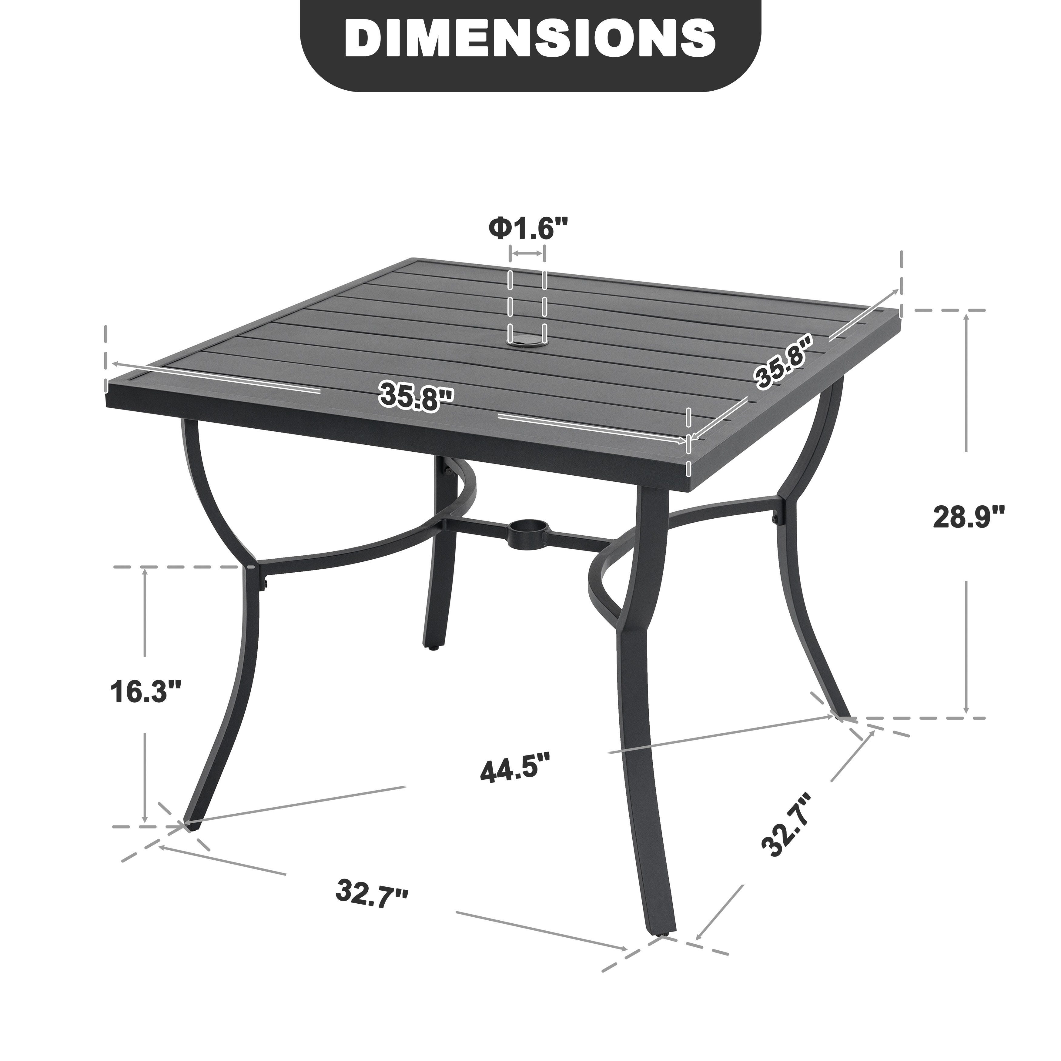 Nuu Garden Outdoor Square Dining Table, , large