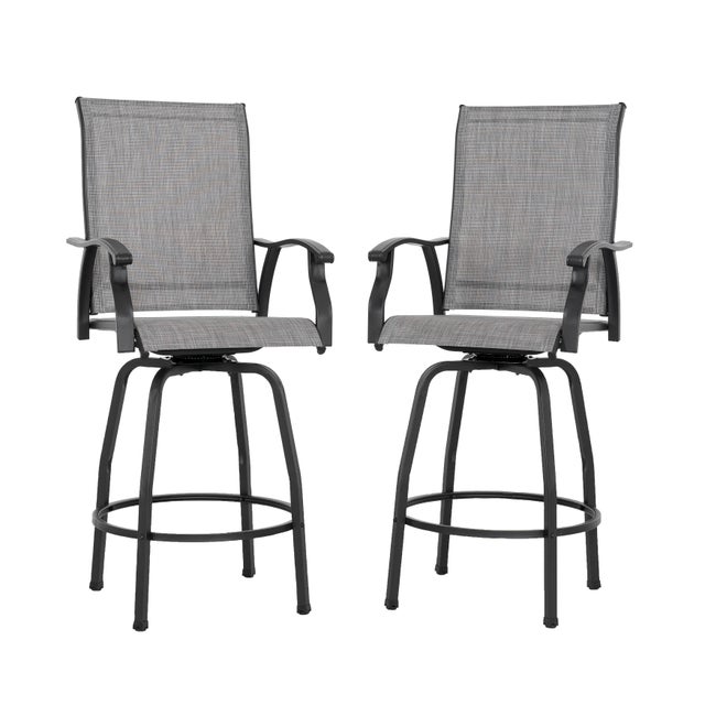 Nuu Garden Outdoor Textilene Bar Stools (Set of 2)