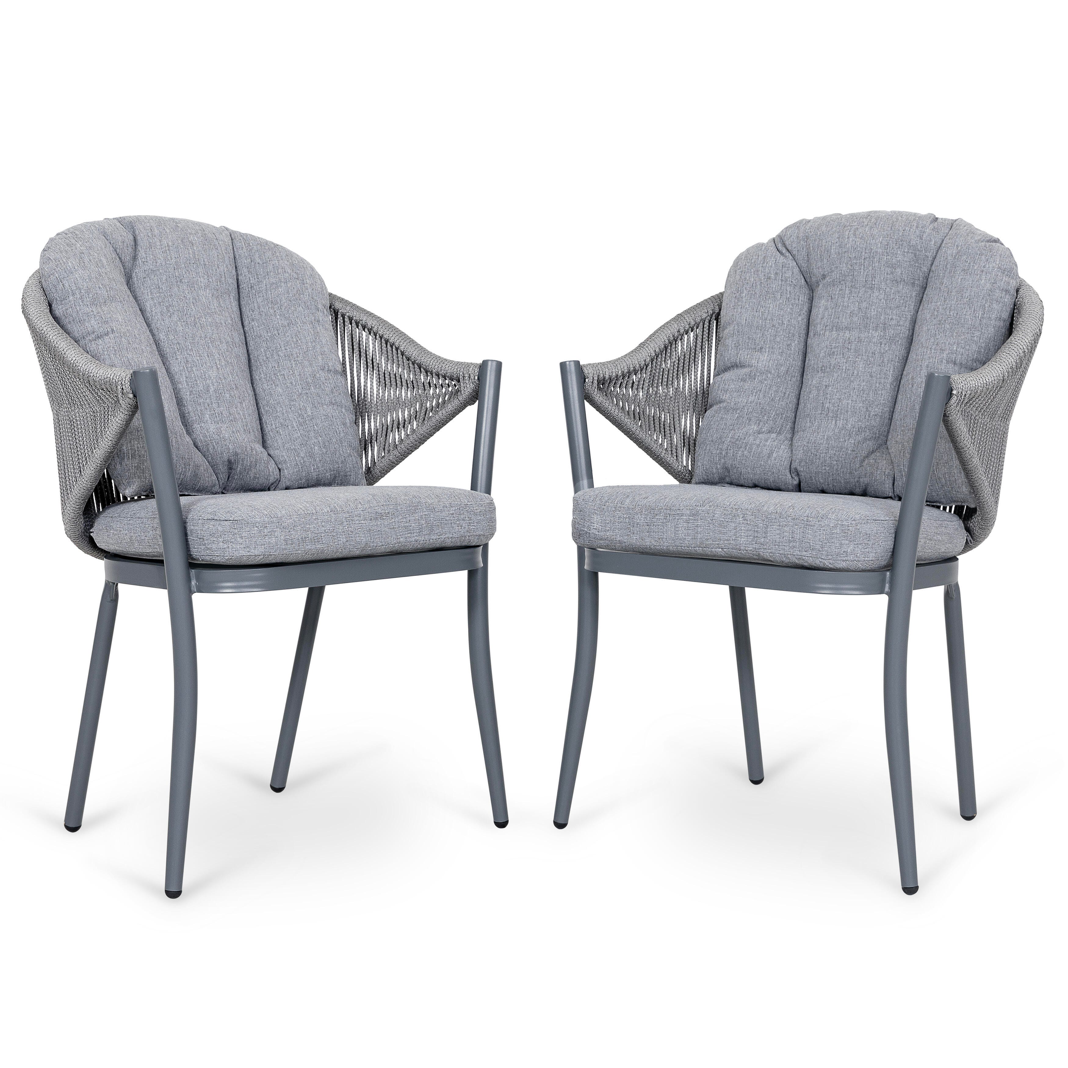 Nuu Garden Outdoor Conversation Chairs (Set of 2), Gray, large