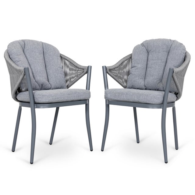 Nuu Garden Outdoor Conversation Chairs (Set of 2), Gray
