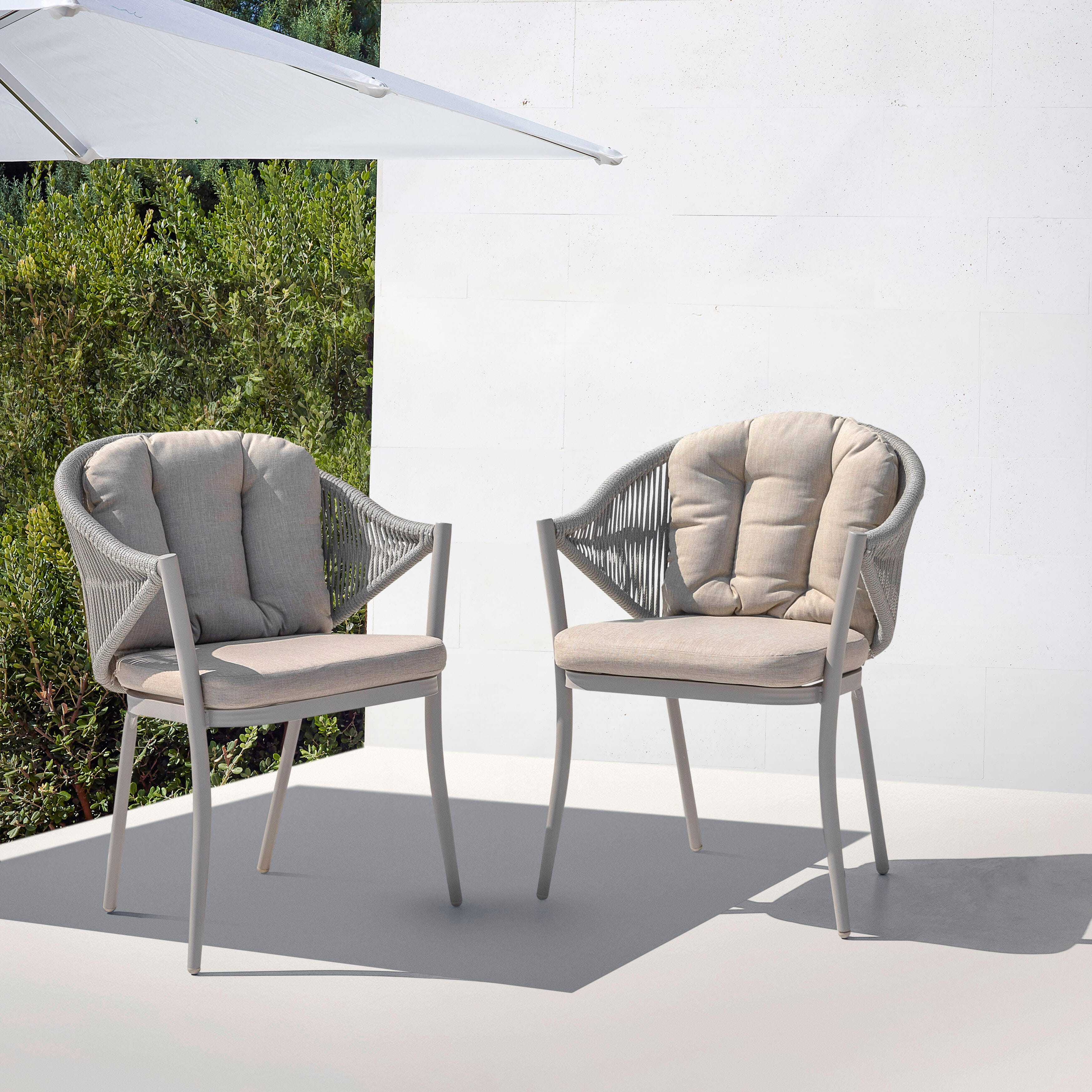 Nuu Garden Outdoor Conversation Chairs (Set of 2), Beige, large