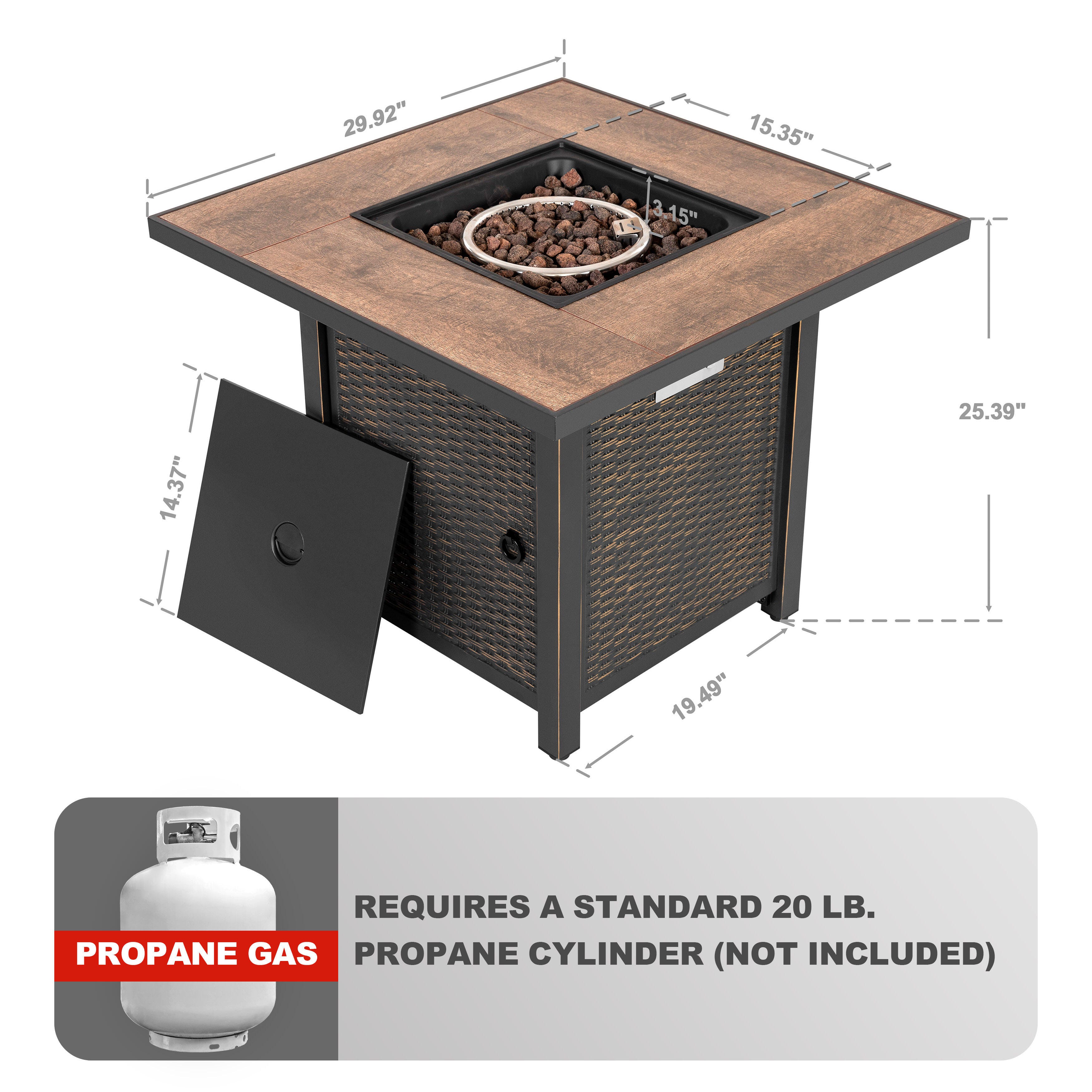 Nuu Garden Outdoor Fire Pit Table, , large