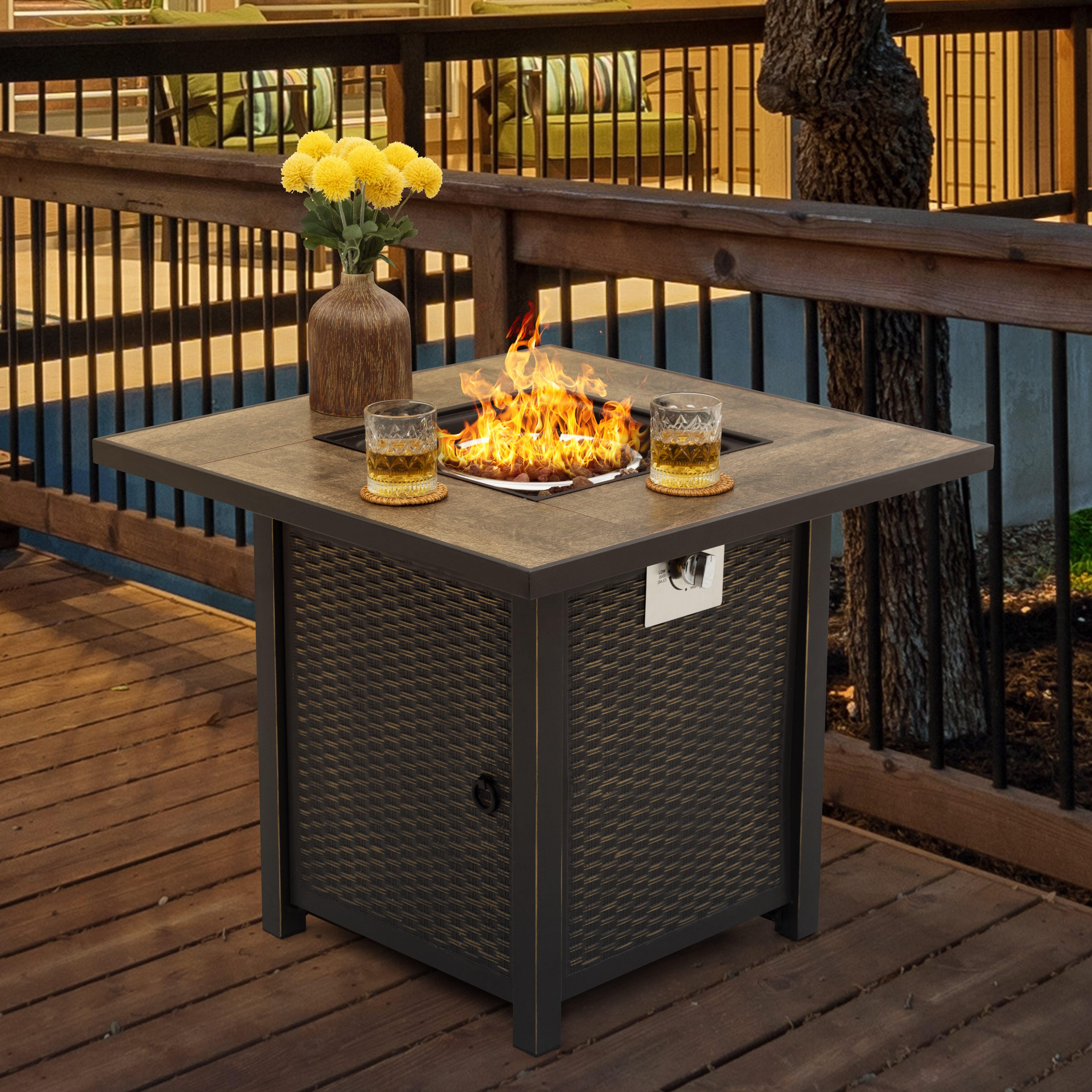 Nuu Garden Outdoor Fire Pit Table, , large