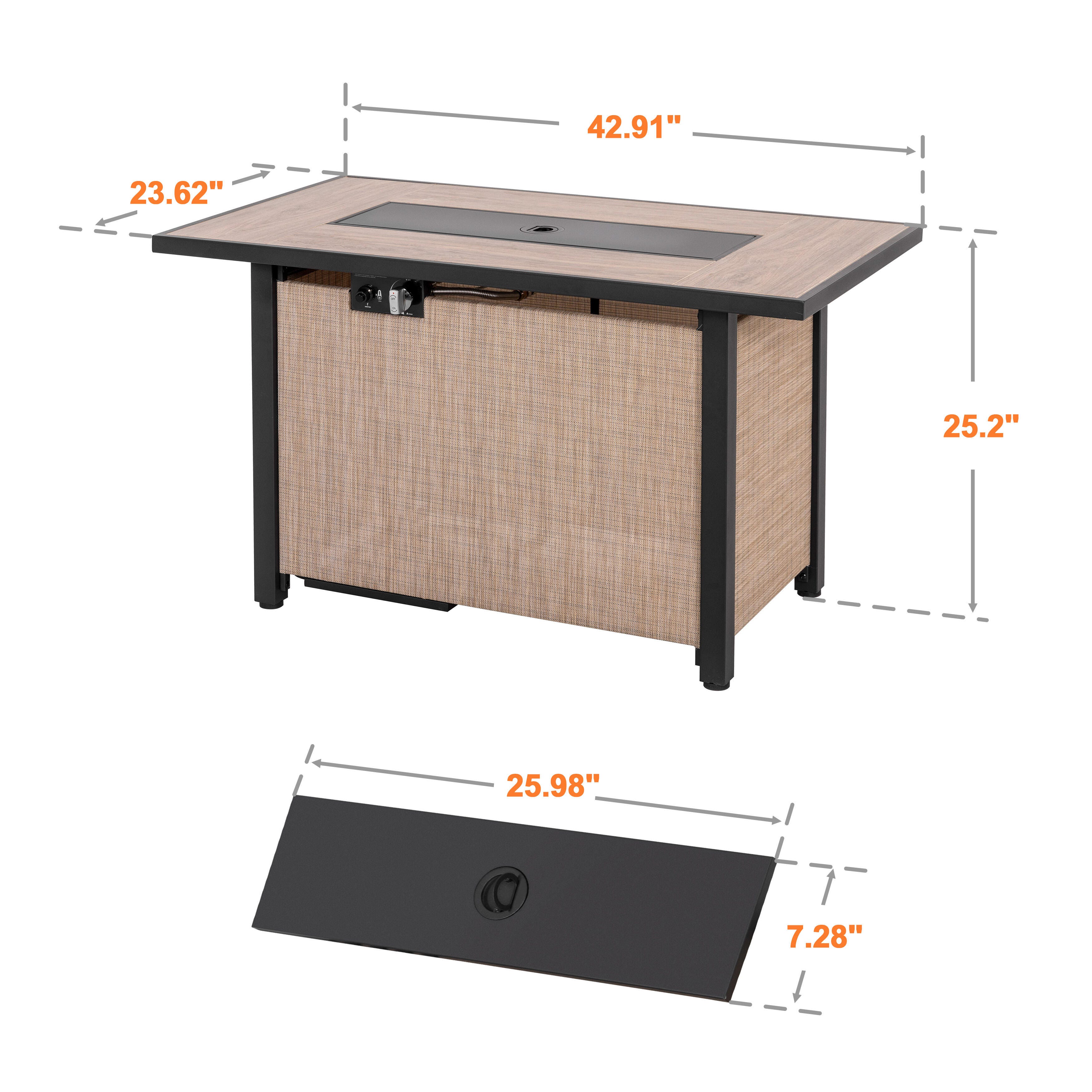 Nuu Garden Outdoor Propane Fire Pit Table, , large
