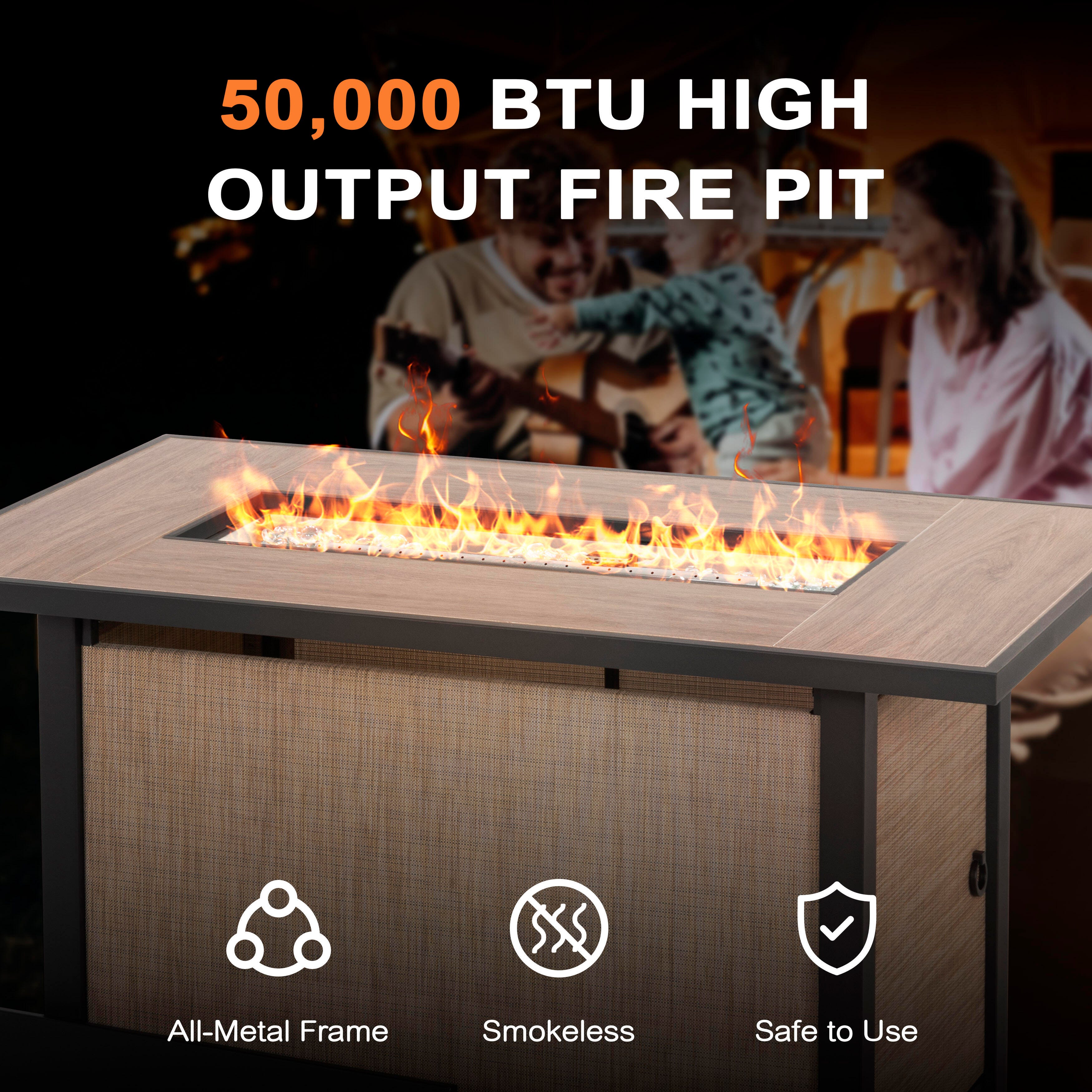 Nuu Garden Outdoor Propane Fire Pit Table, , large