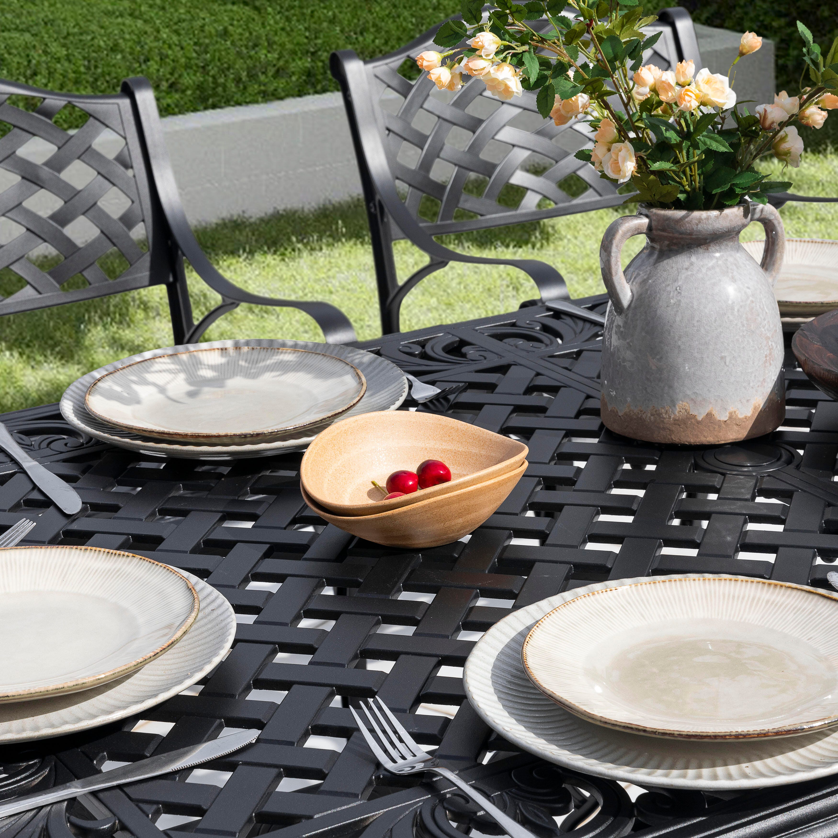 Nuu Garden Outdoor Dining Table With 2.1'' Umbrella Hole, , large