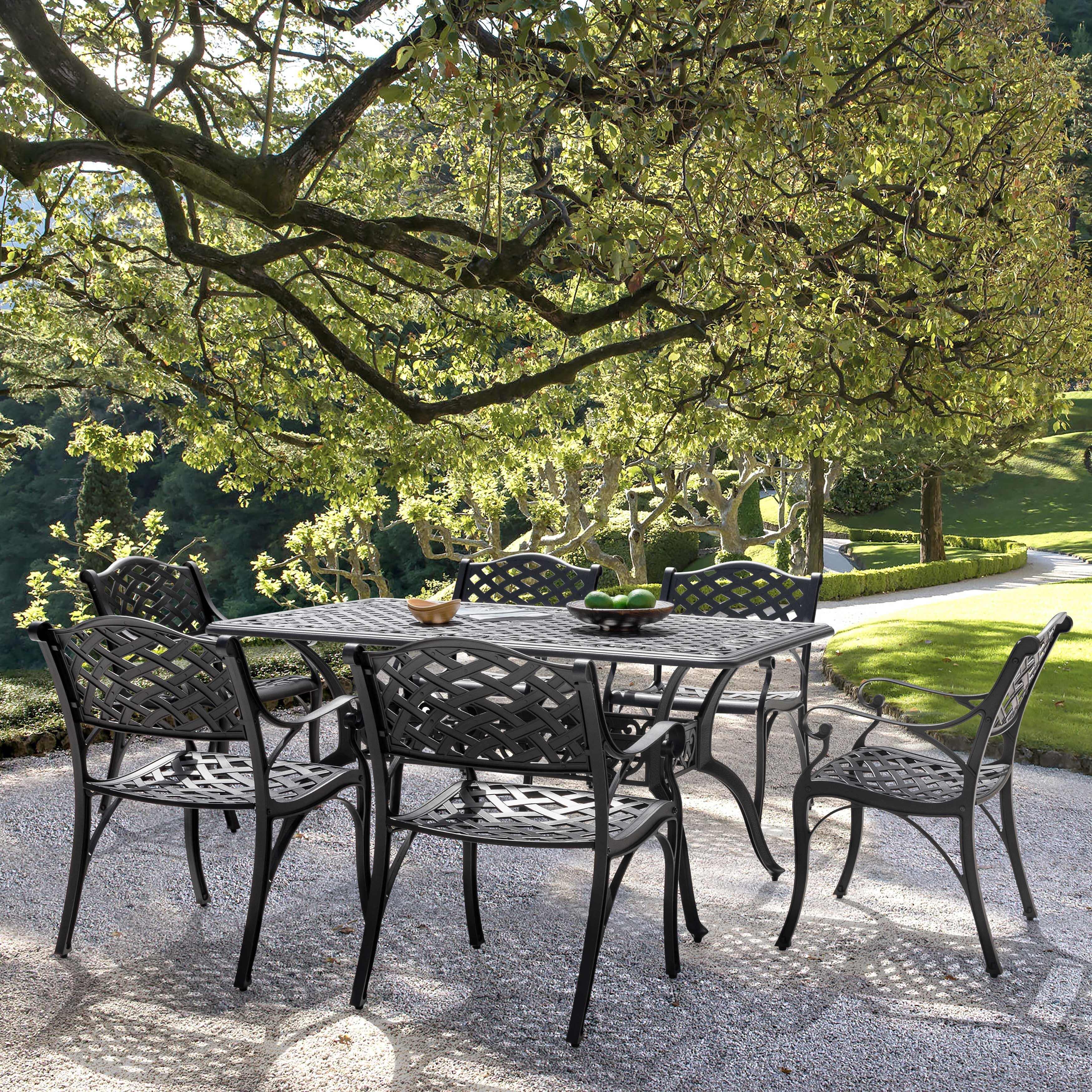 Nuu Garden Outdoor Dining Table With 2.1'' Umbrella Hole, , large