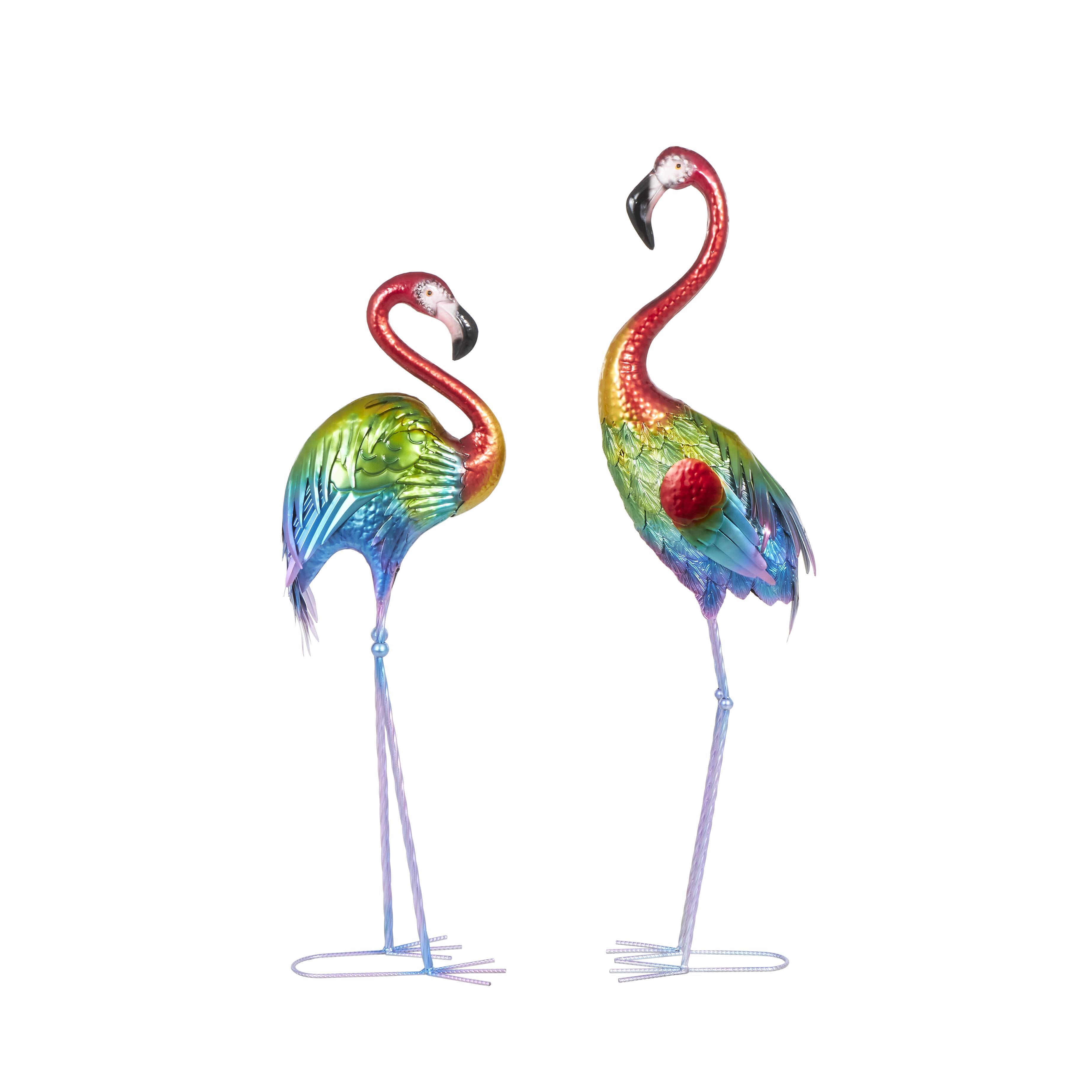 Bayberry Lane Indoor/Outdoor Garden Textured Flamingo Sculpture (Set of 2), , large