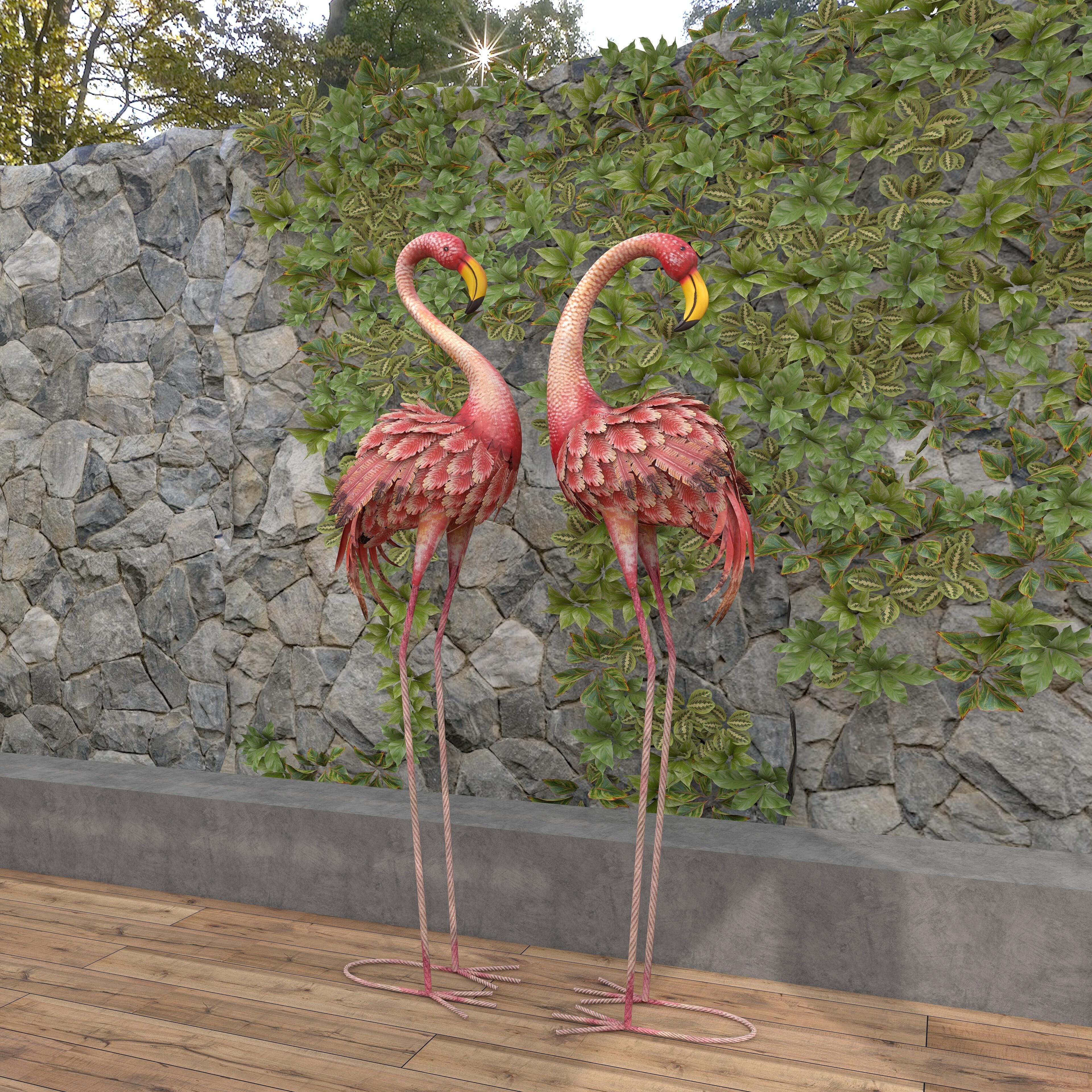 Bayberry Lane Indoor/Outdoor Garden Standing Flamingo Sculpture (Set of 2), , large