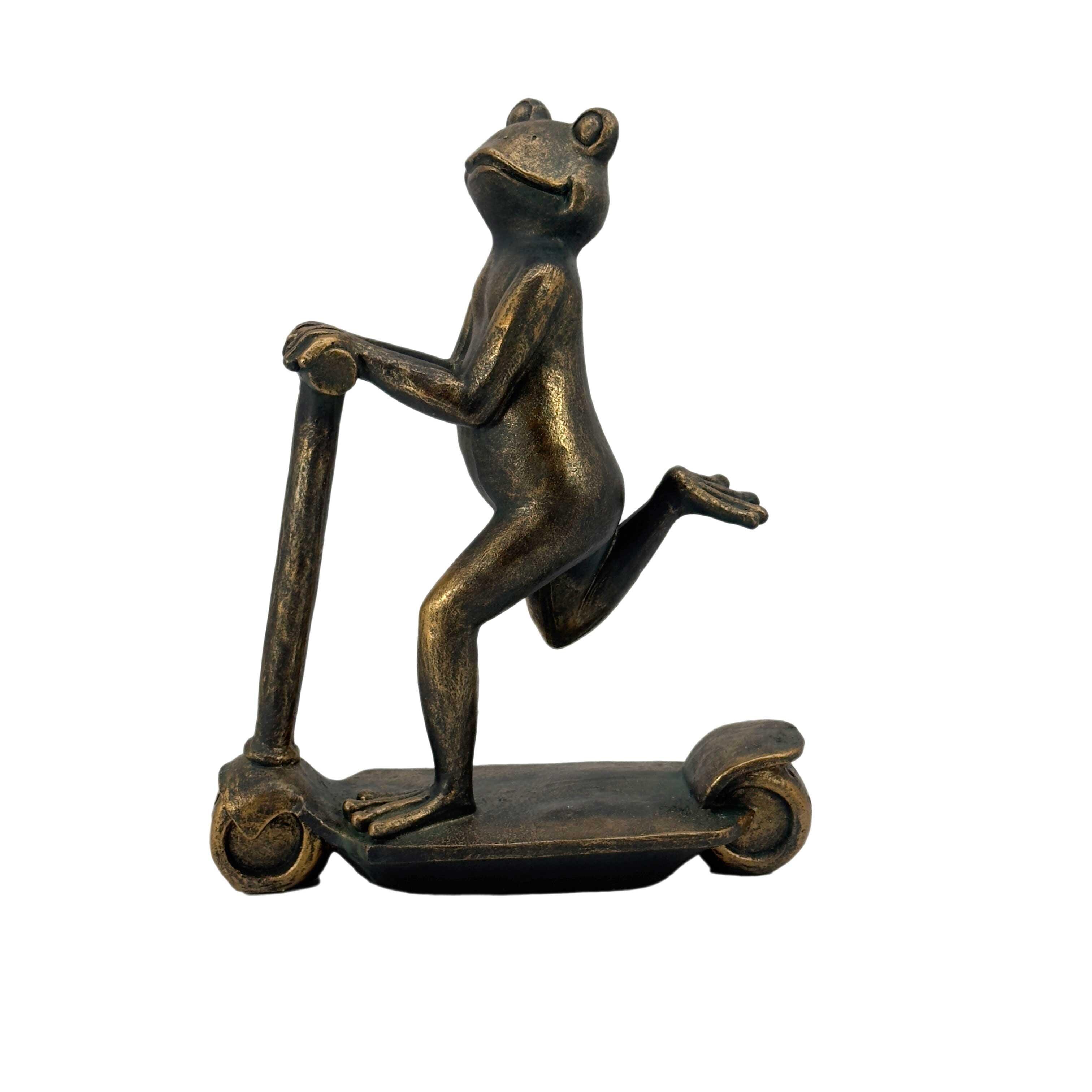 Galt International Outdoor Garden Scooter Frog Statue, , large