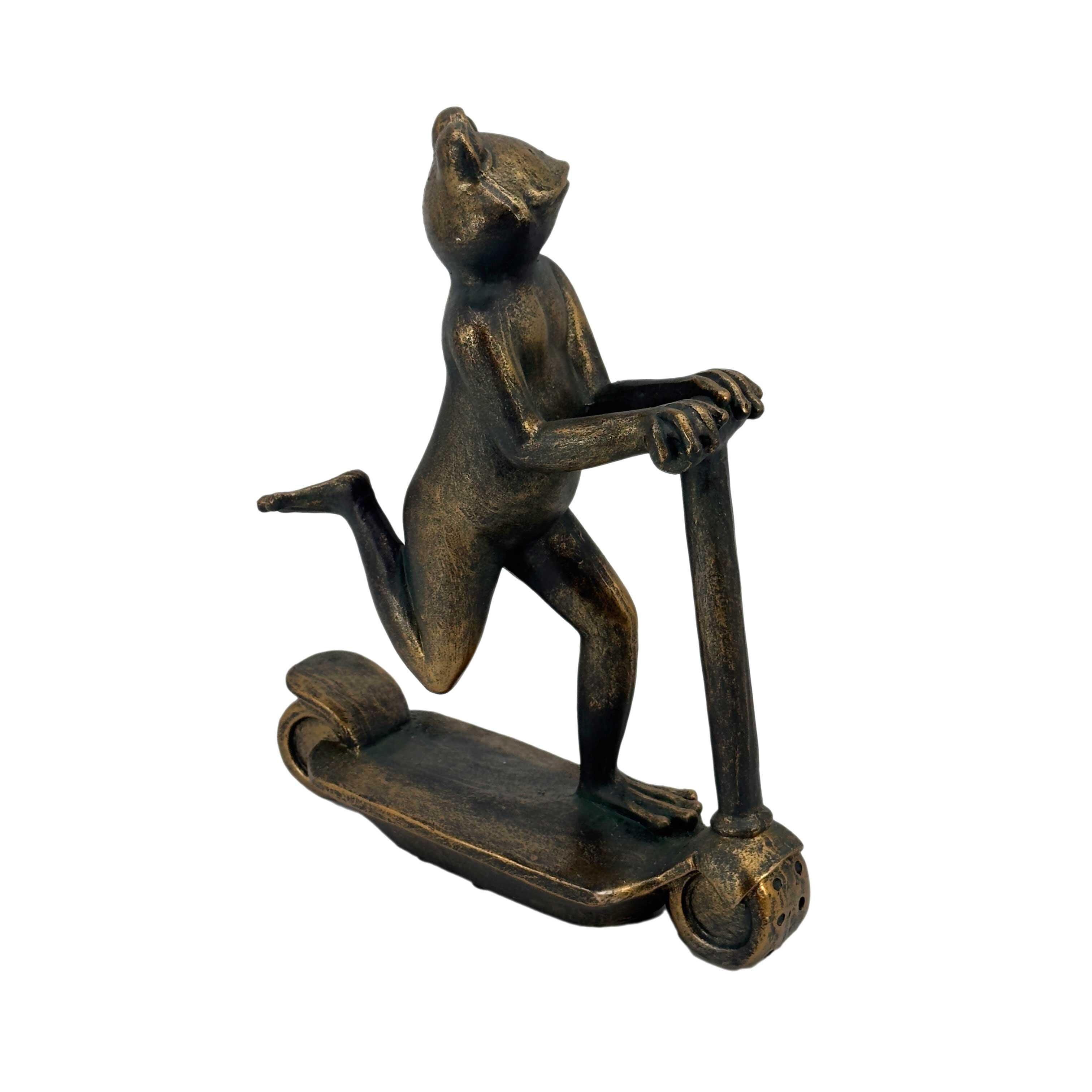 Galt International Outdoor Garden Scooter Frog Statue, , large