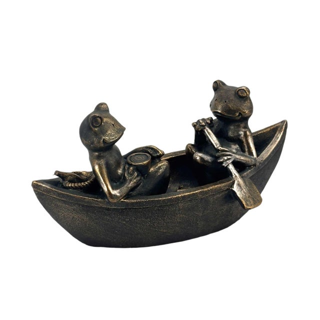 Galt International Outdoor Garden Rowing Frogs Statue