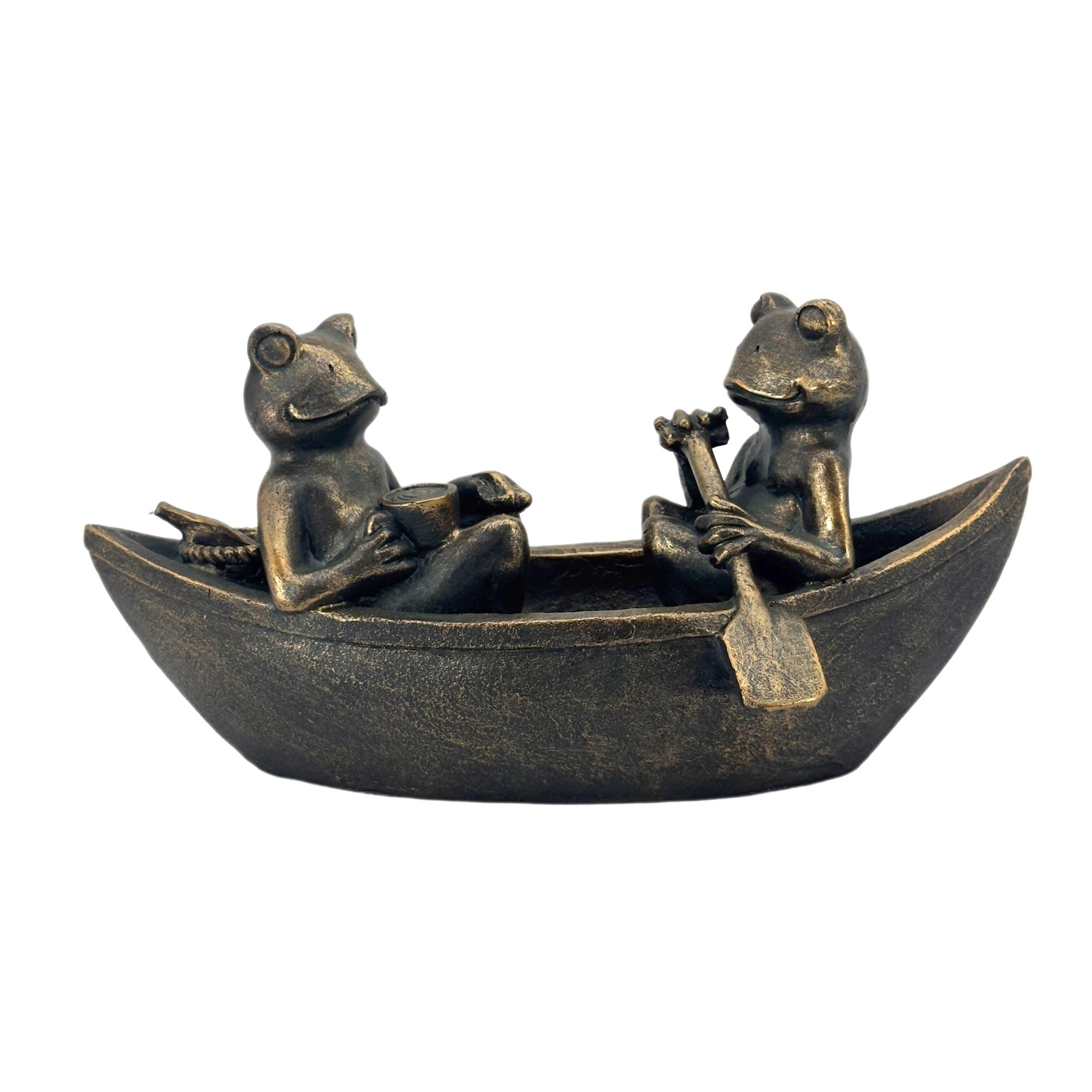Galt International Outdoor Garden Rowing Frogs Statue, , large