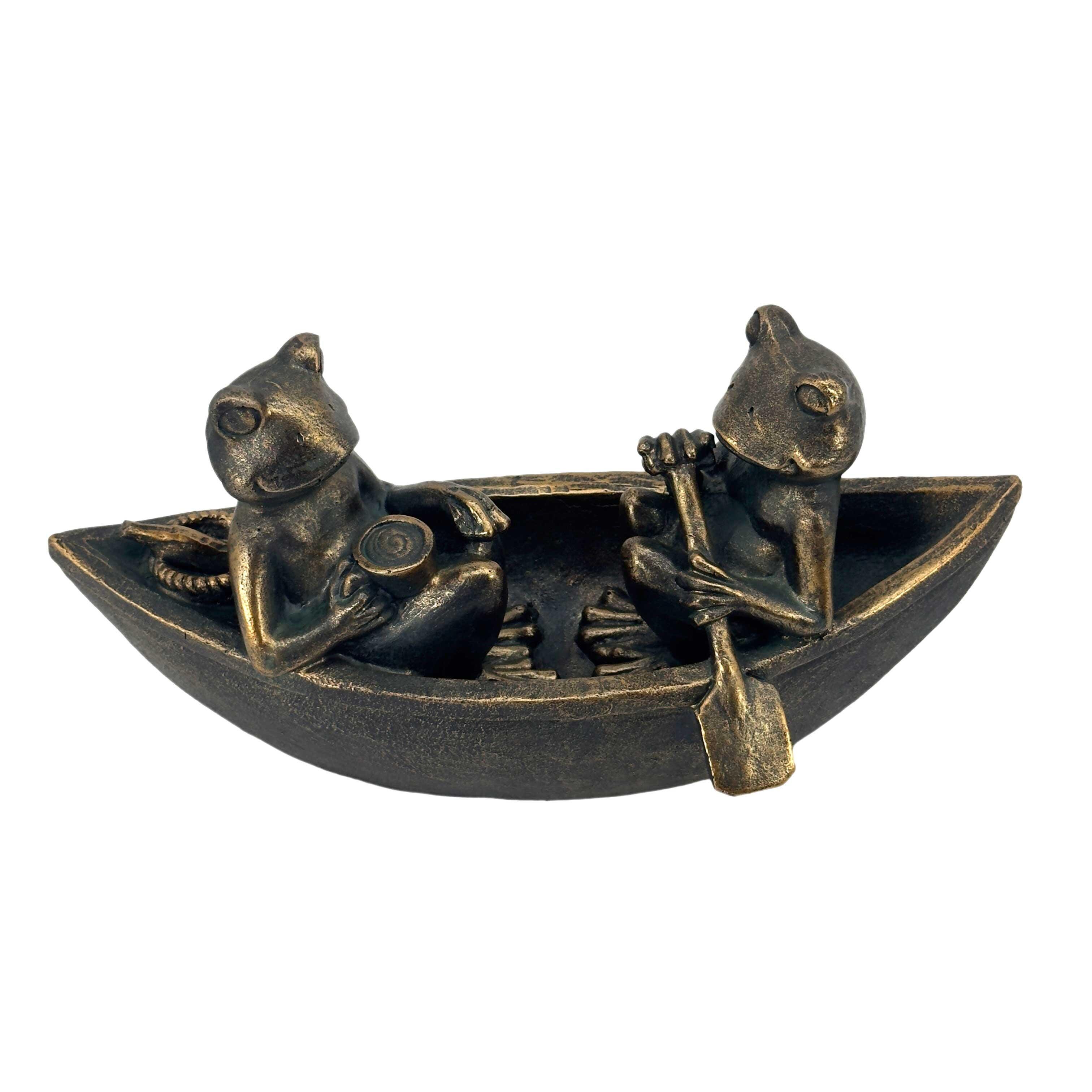 Galt International Outdoor Garden Rowing Frogs Statue, , large