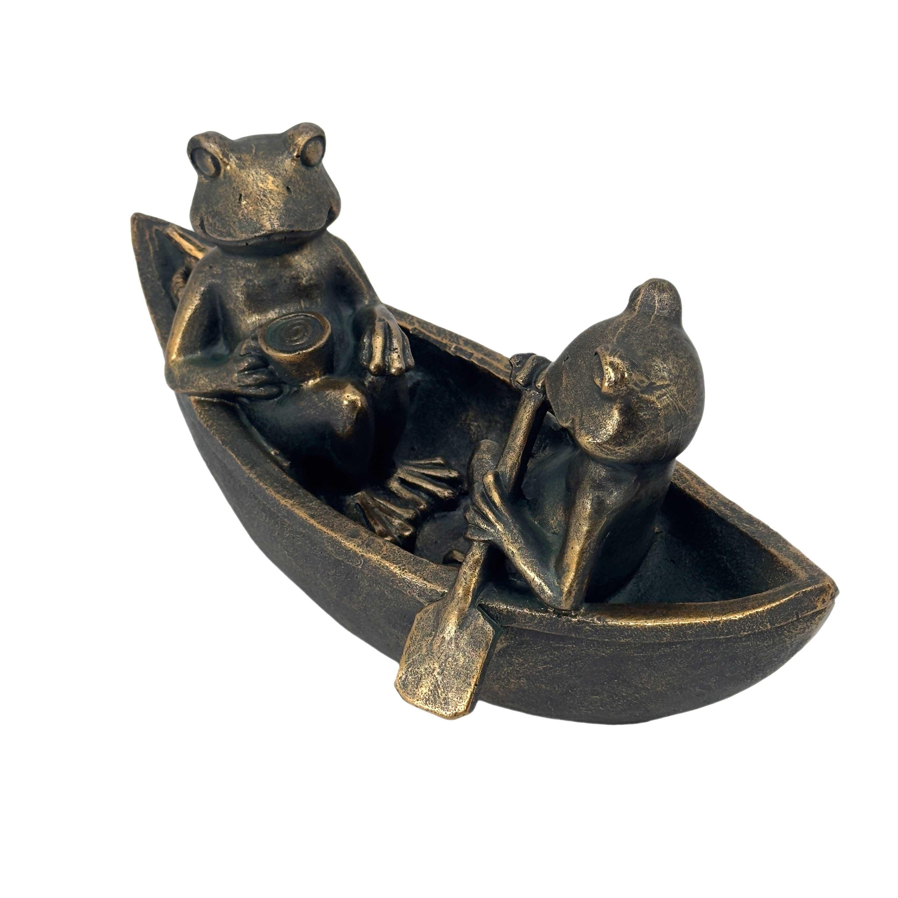Galt International Outdoor Garden Rowing Frogs Statue, , large
