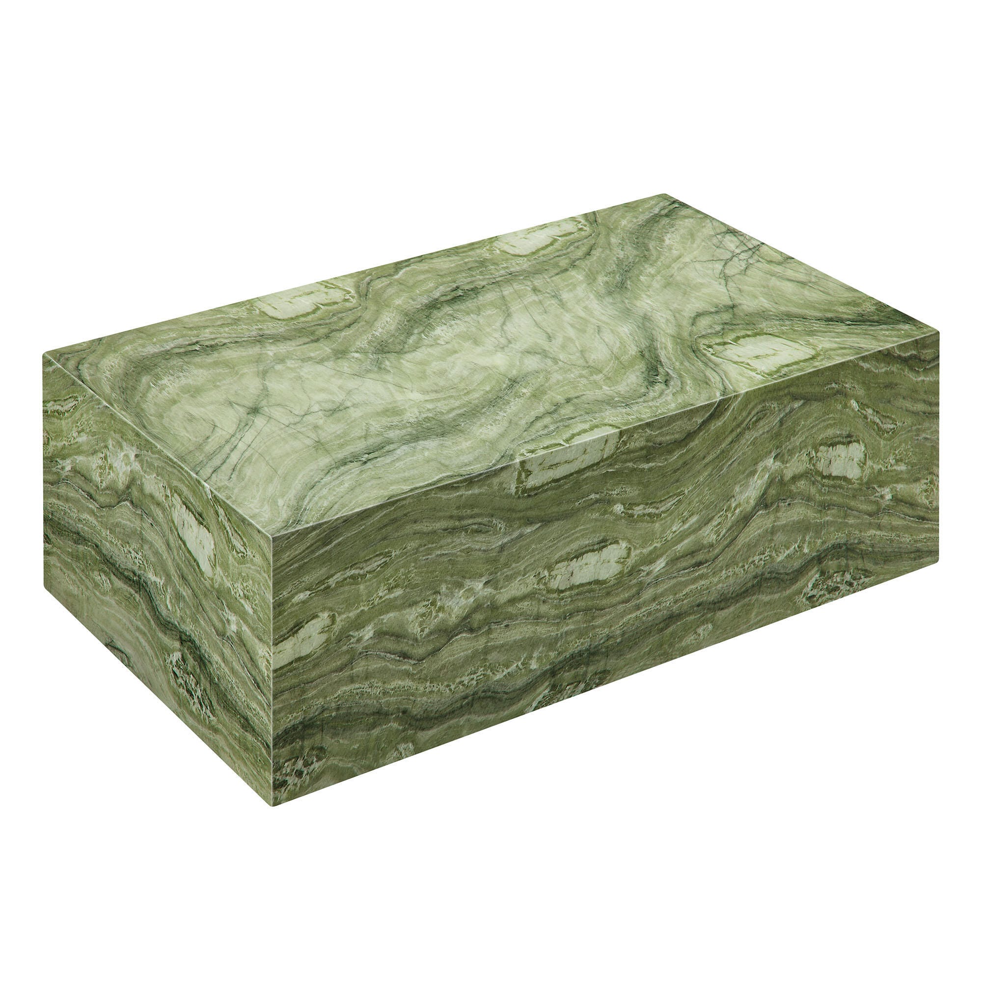 Modway Jordana Outdoor Coffee Table, Green/Marble, large