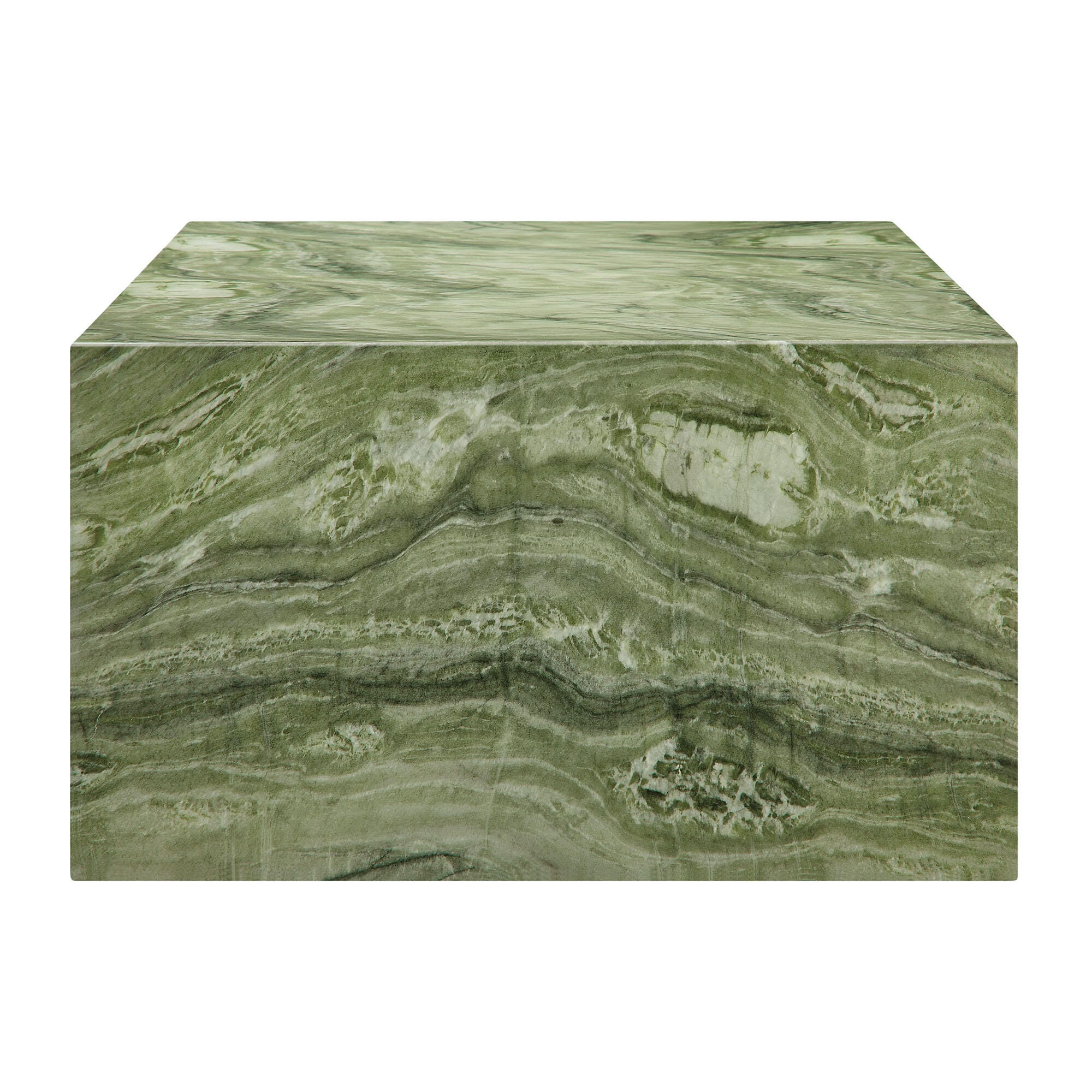 Modway Jordana Outdoor Coffee Table, Green/Marble, large
