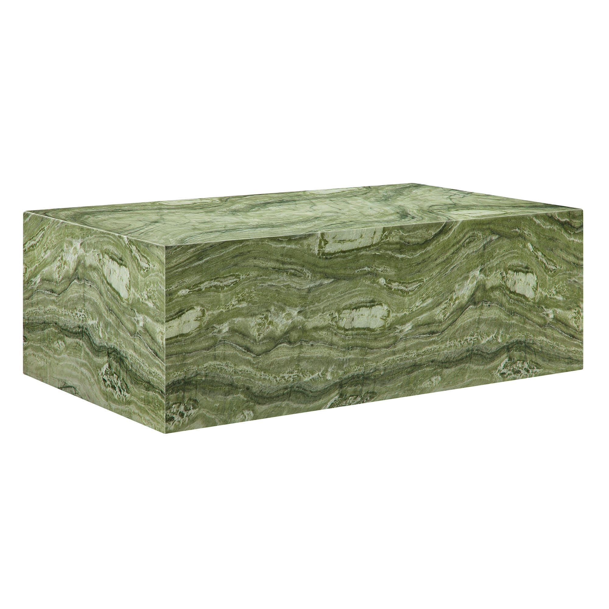 Modway Jordana Outdoor Coffee Table, Green/Marble, large