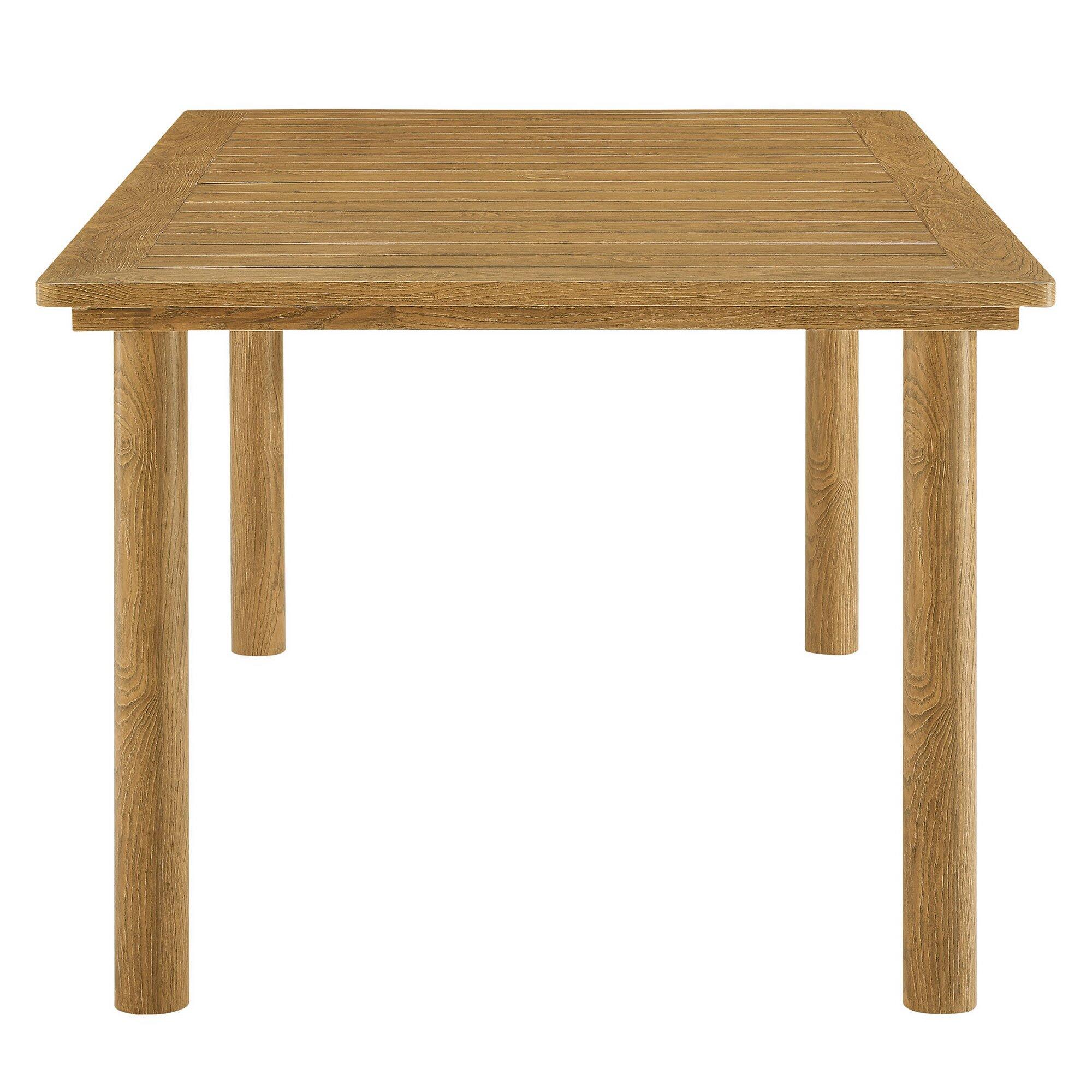 Modway Parkland Outdoor Dining Table, Natural, large