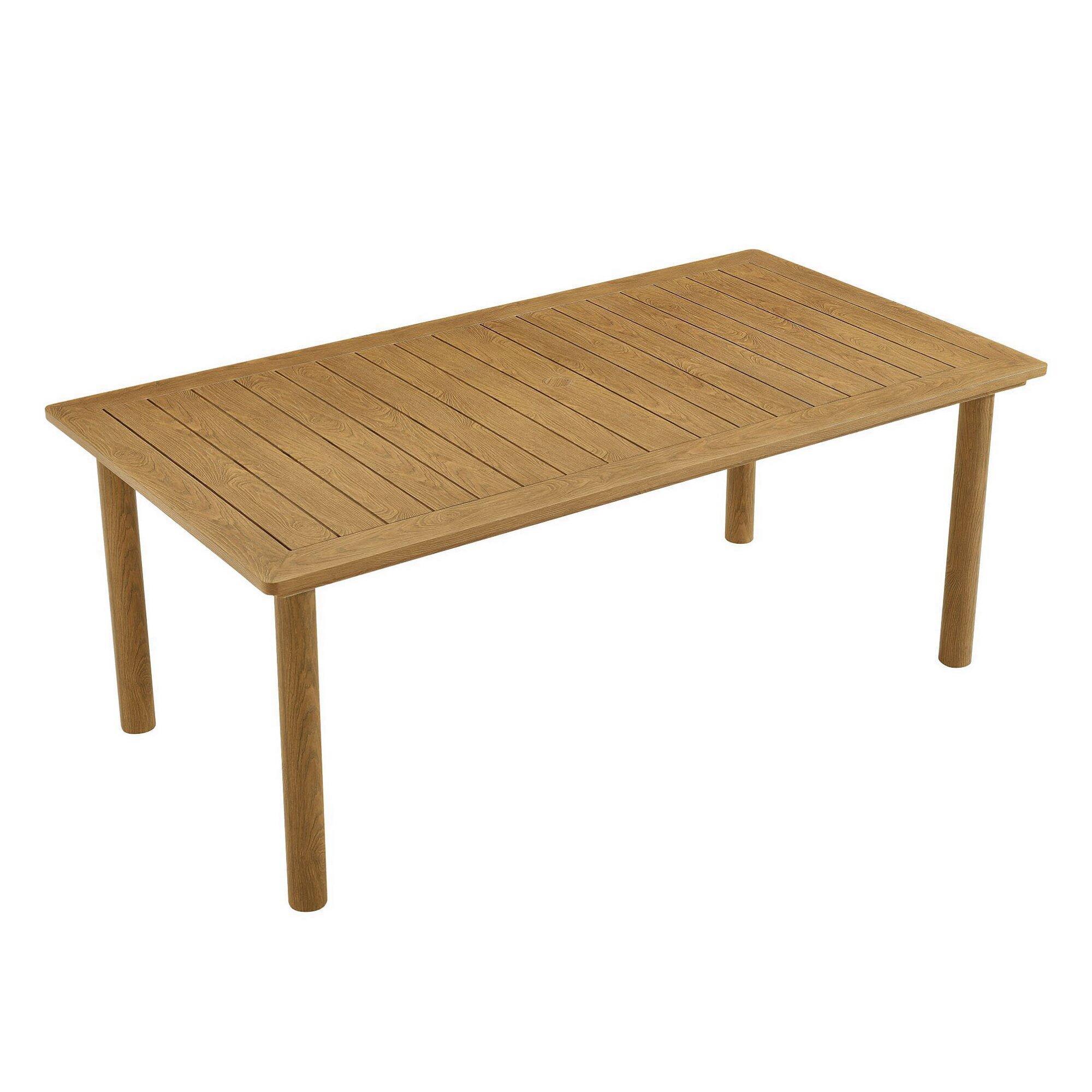 Modway Parkland Outdoor Dining Table, Natural, large