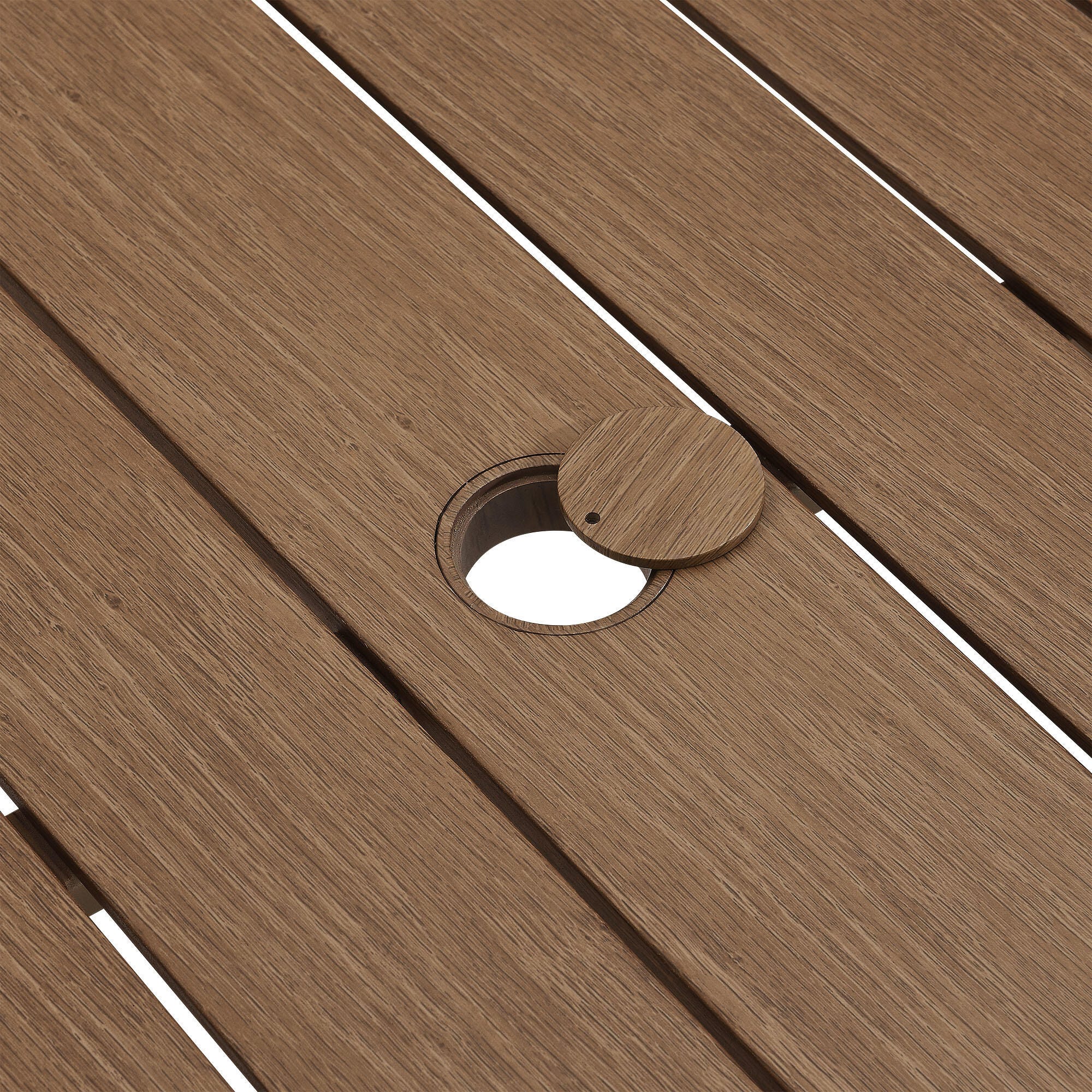 Modway Parkland Outdoor Dining Table, Walnut, large