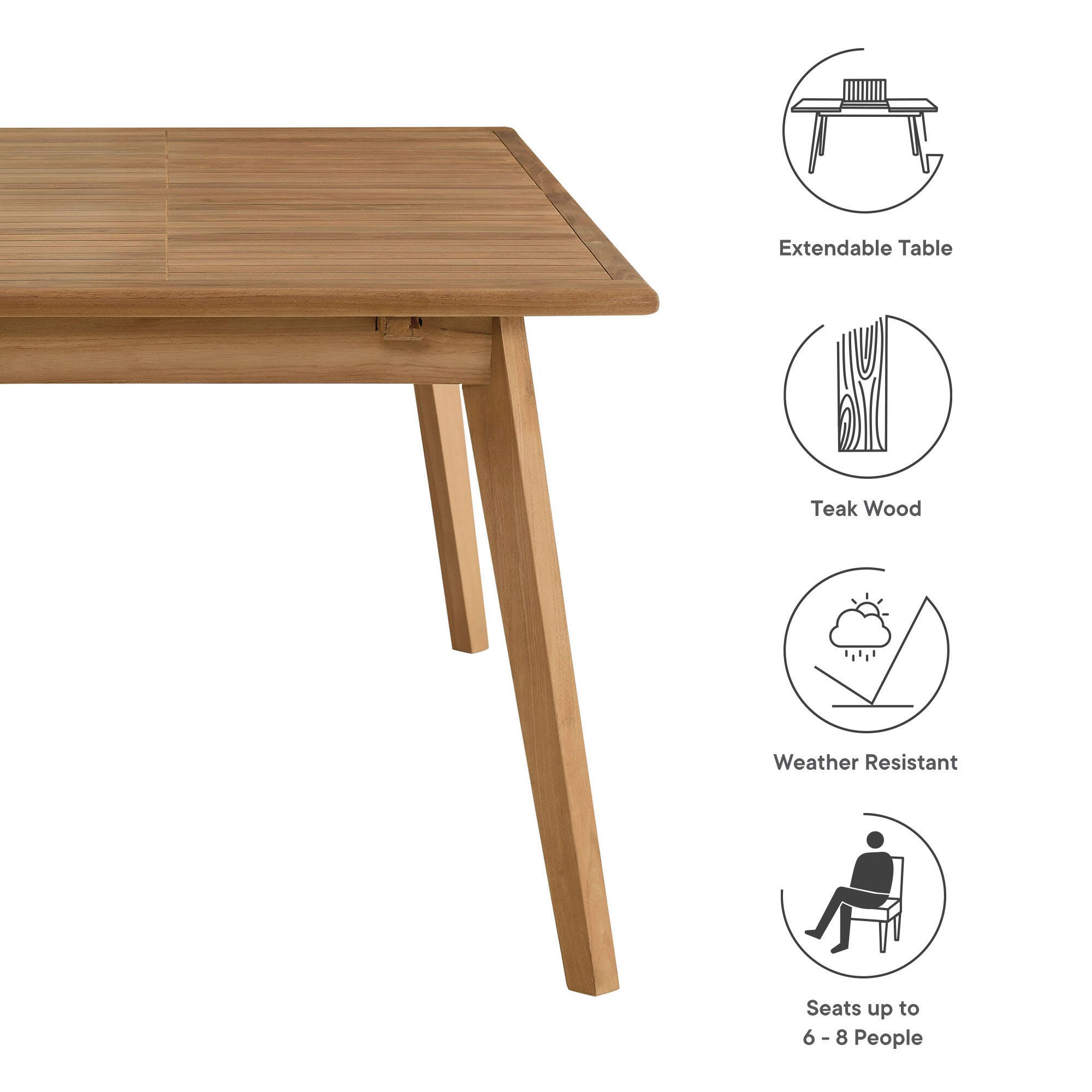 Modway Vienna Outdoor Dining Table, , large