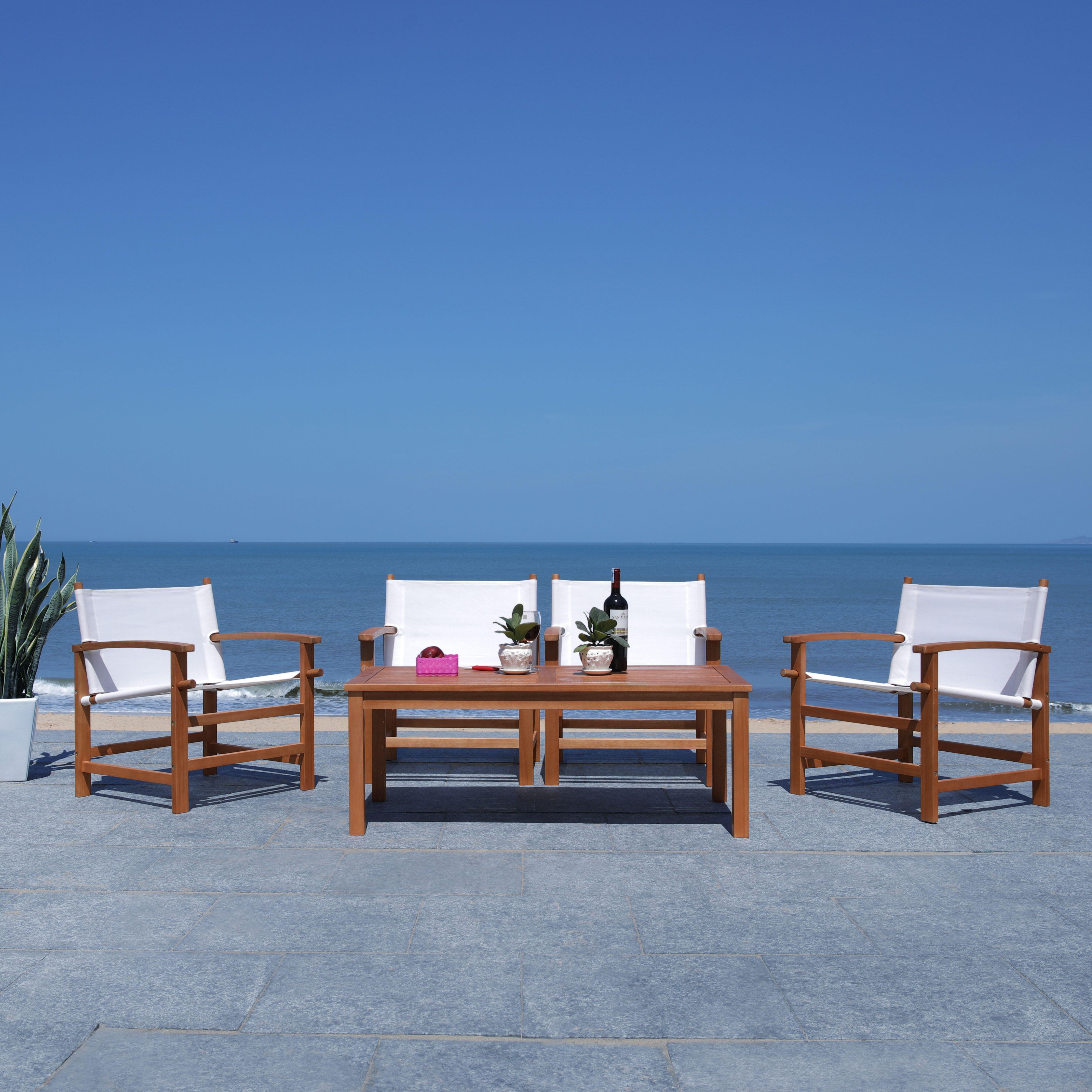 Safavieh Mardin Outdoor Dining Table and 4 Chairs, , large