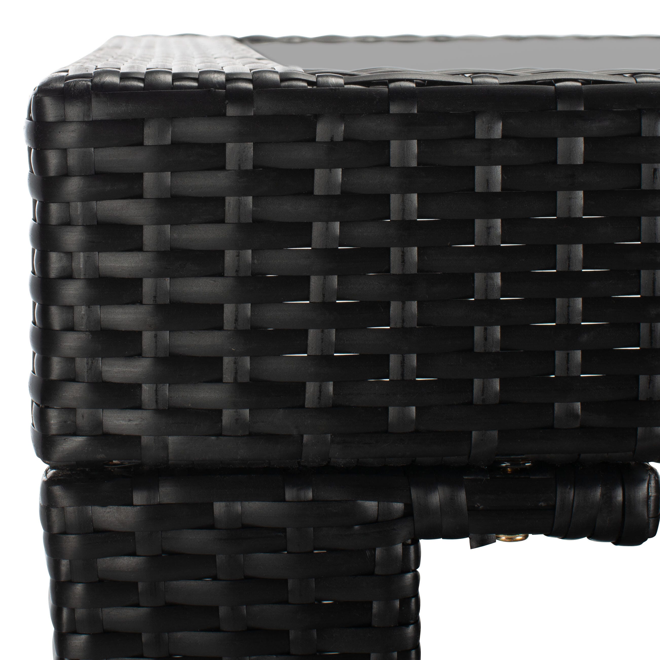 Safavieh Horus Outdoor Dining Table and 6 Stools, Black/Beige, large