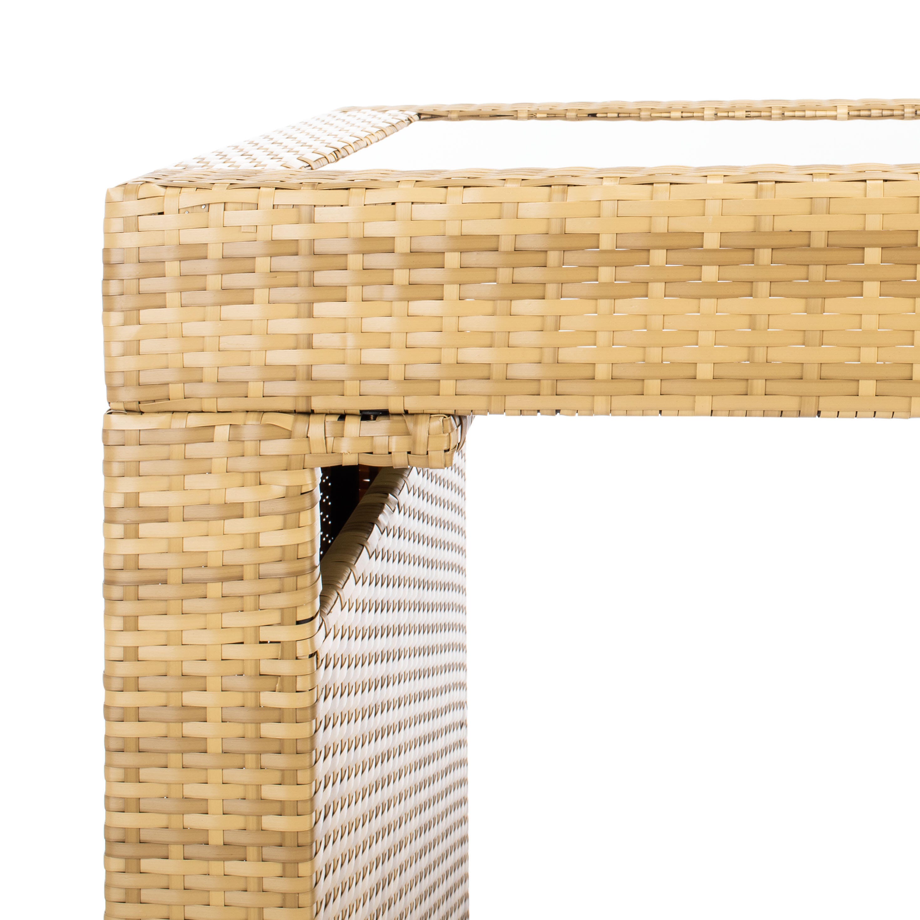 Safavieh Horus Outdoor Dining Table and 6 Stools, Natural/White, large