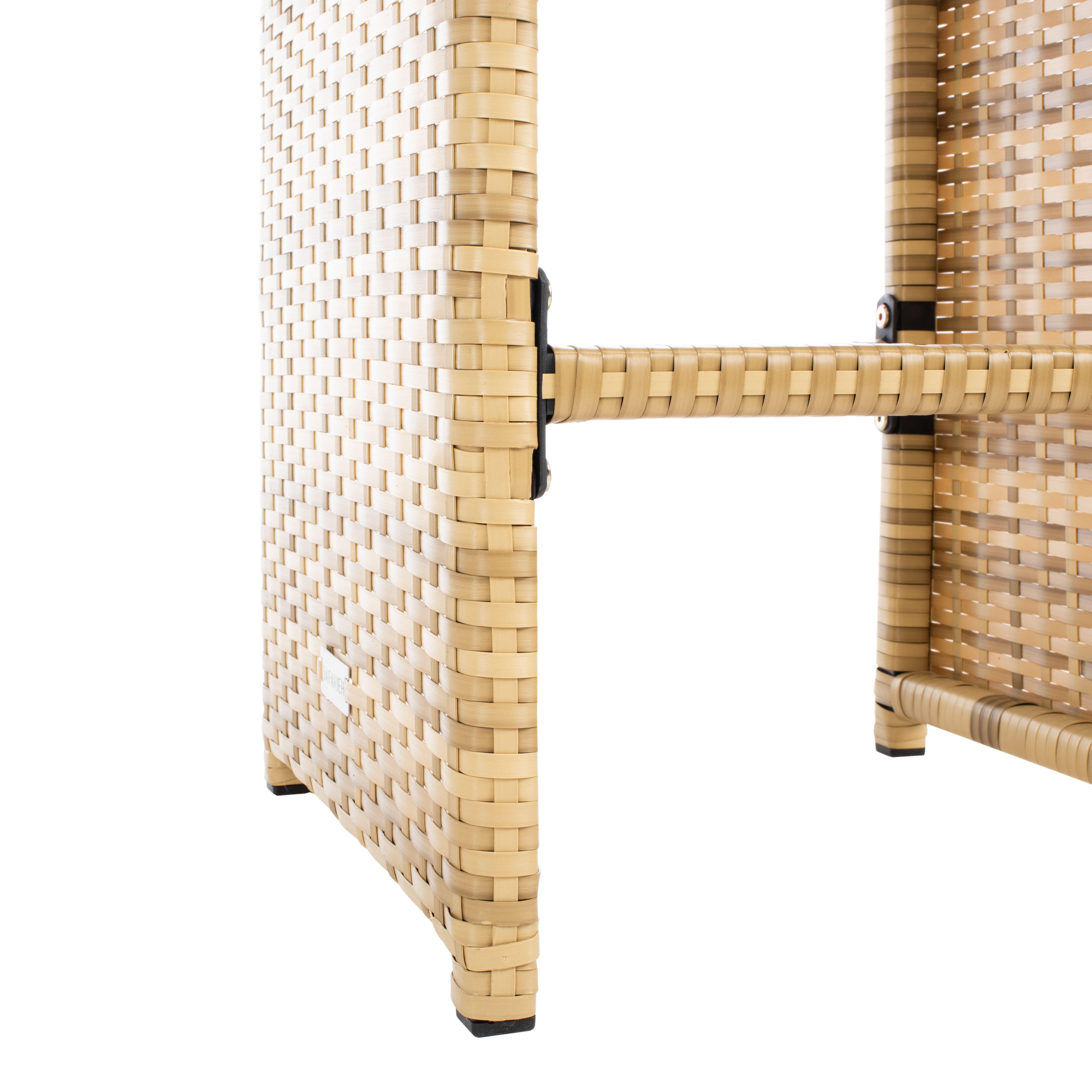 Safavieh Horus Outdoor Dining Table and 6 Stools, Natural/White, large