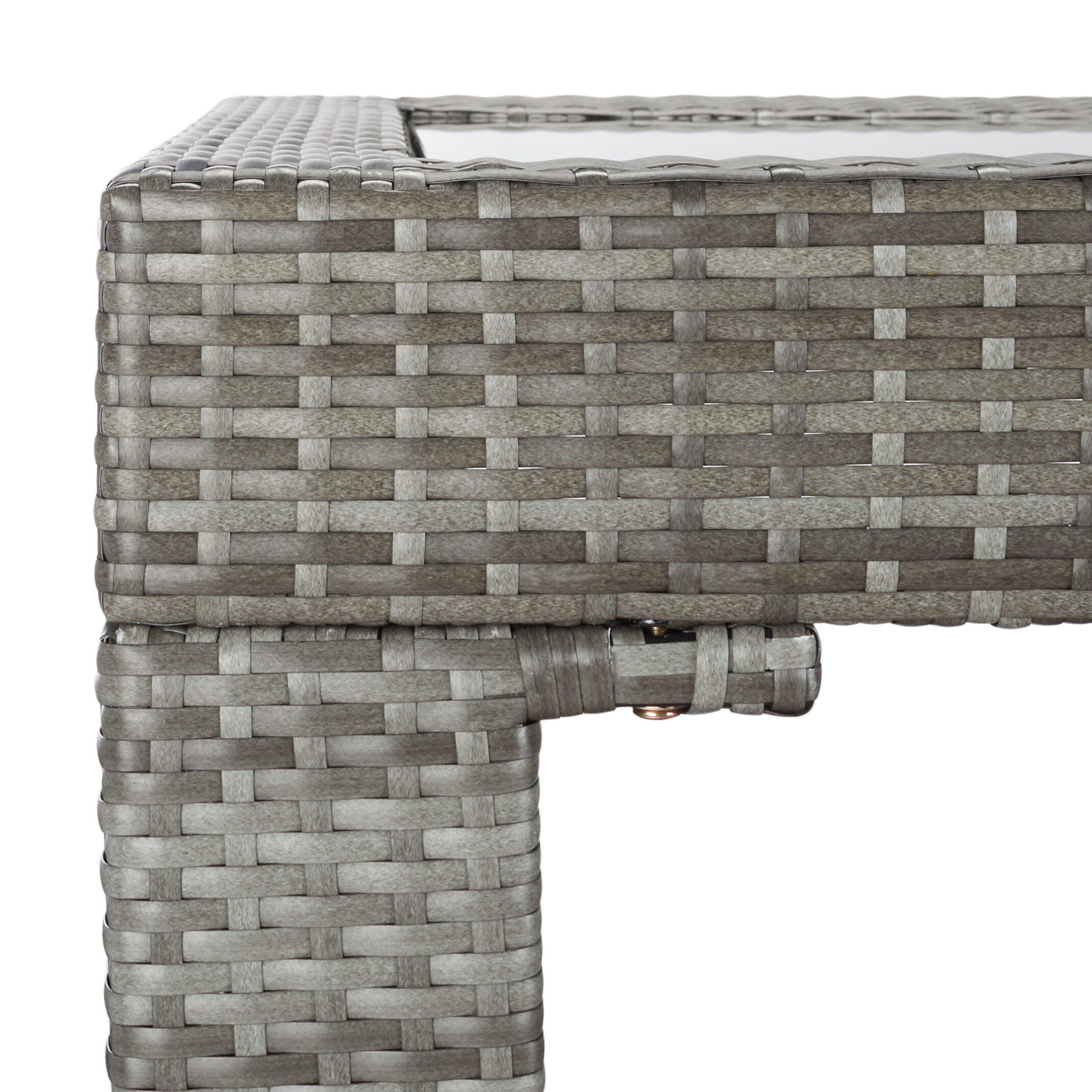 Safavieh Horus Outdoor Dining Table and 6 Stools, Gray/Gray, large