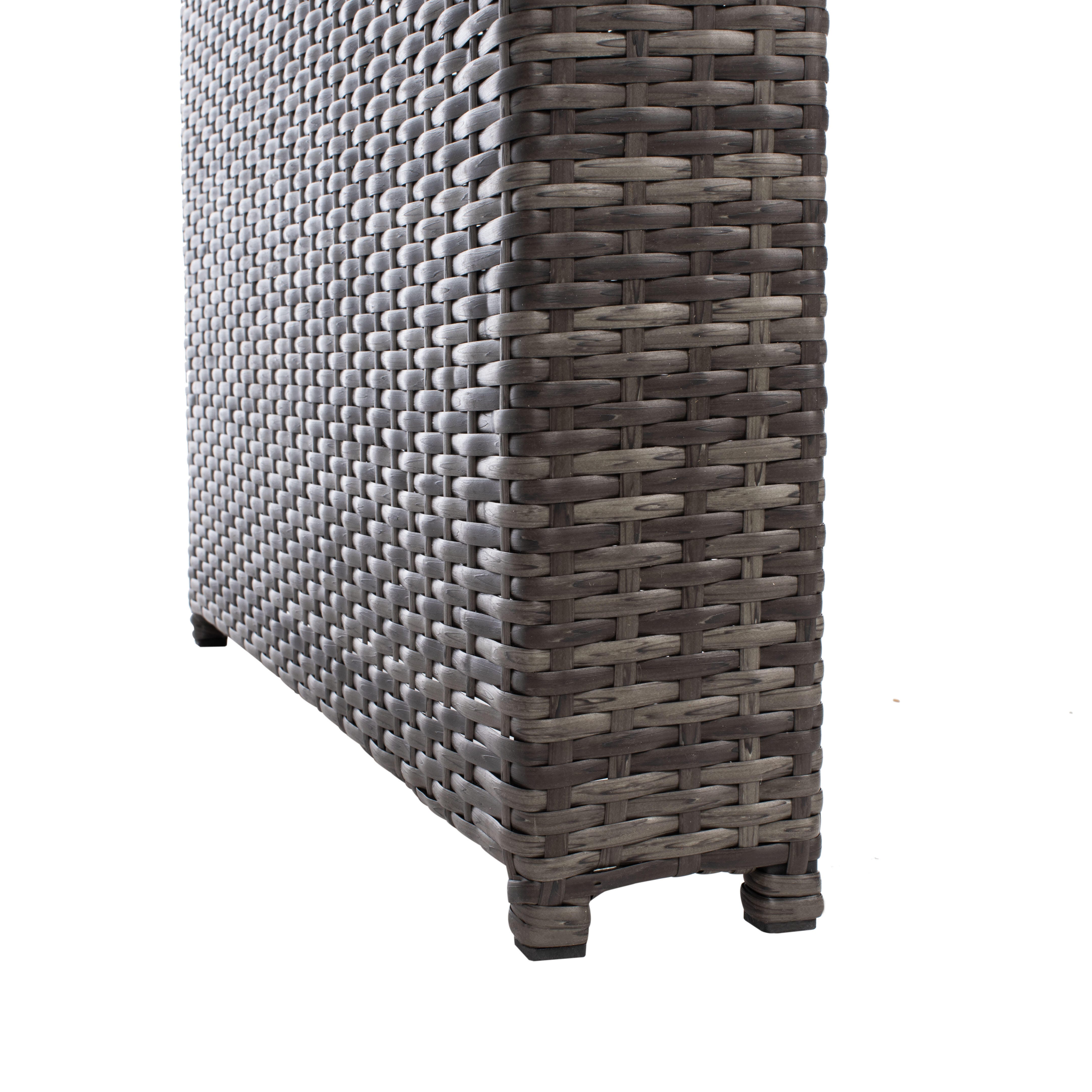 Safavieh Horus Outdoor Dining Table and 6 Stools, Gray Brown/White, large