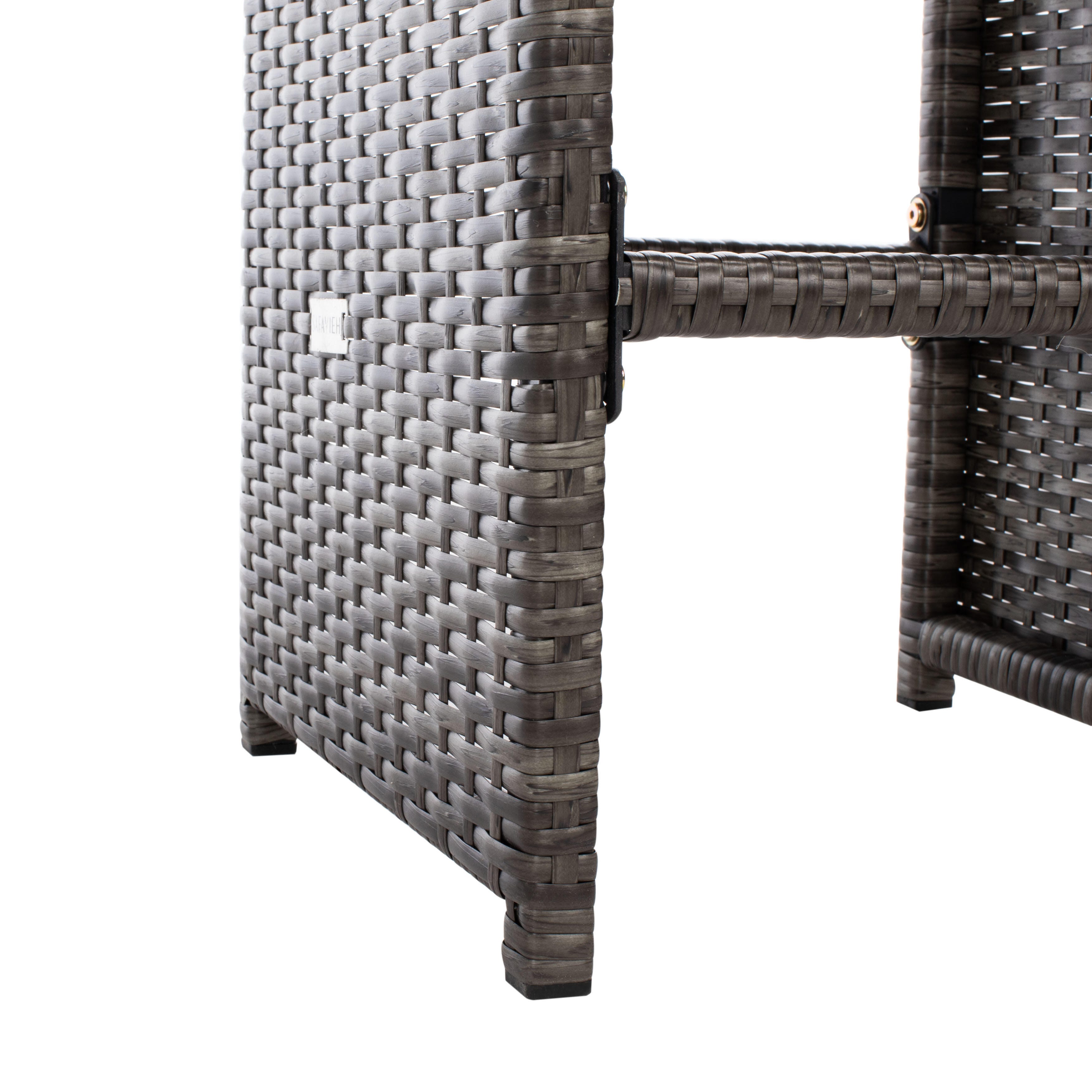 Safavieh Horus Outdoor Dining Table and 6 Stools, Gray Brown/White, large