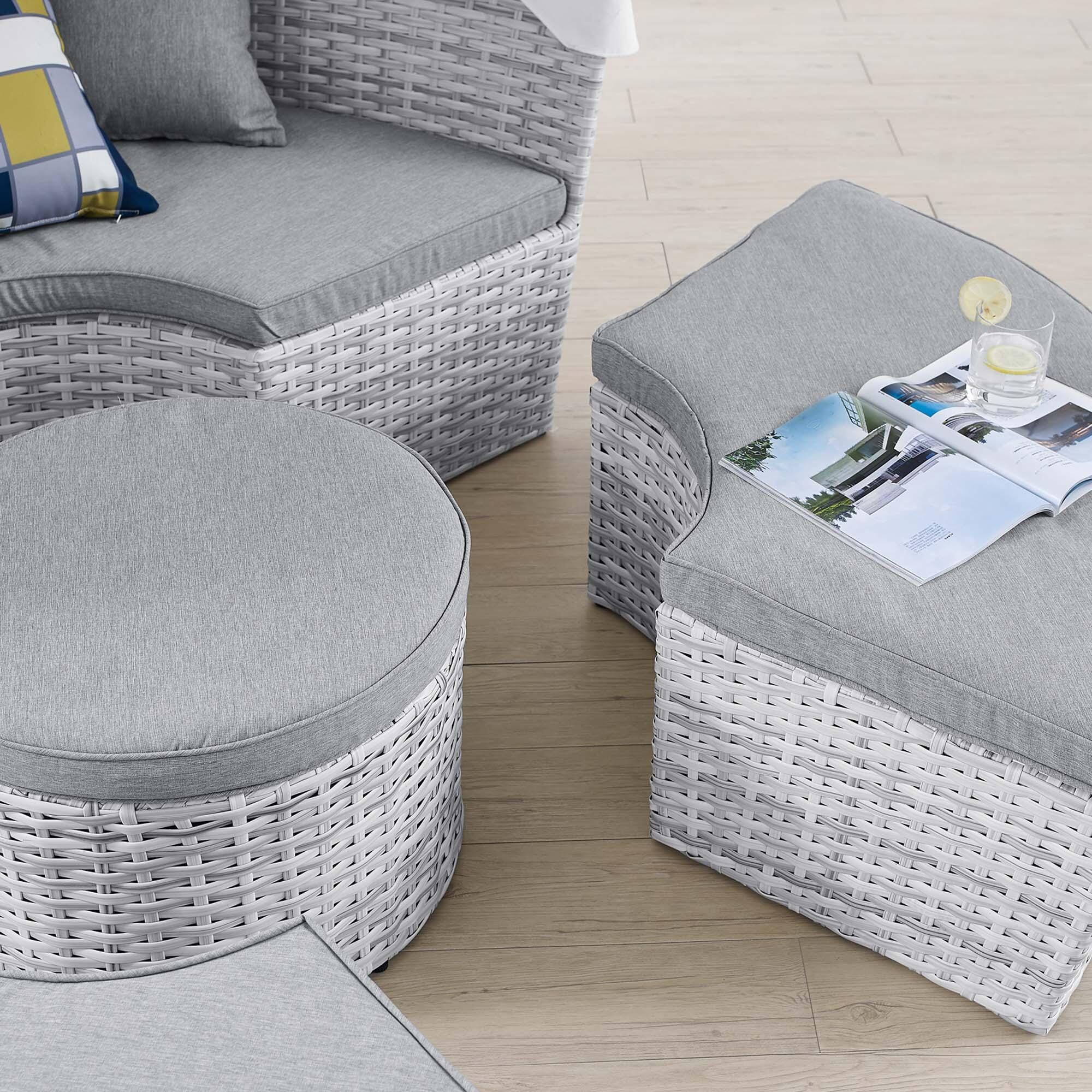 Modway Scottsdale Outdoor Daybed, Light Gray/Gray, large