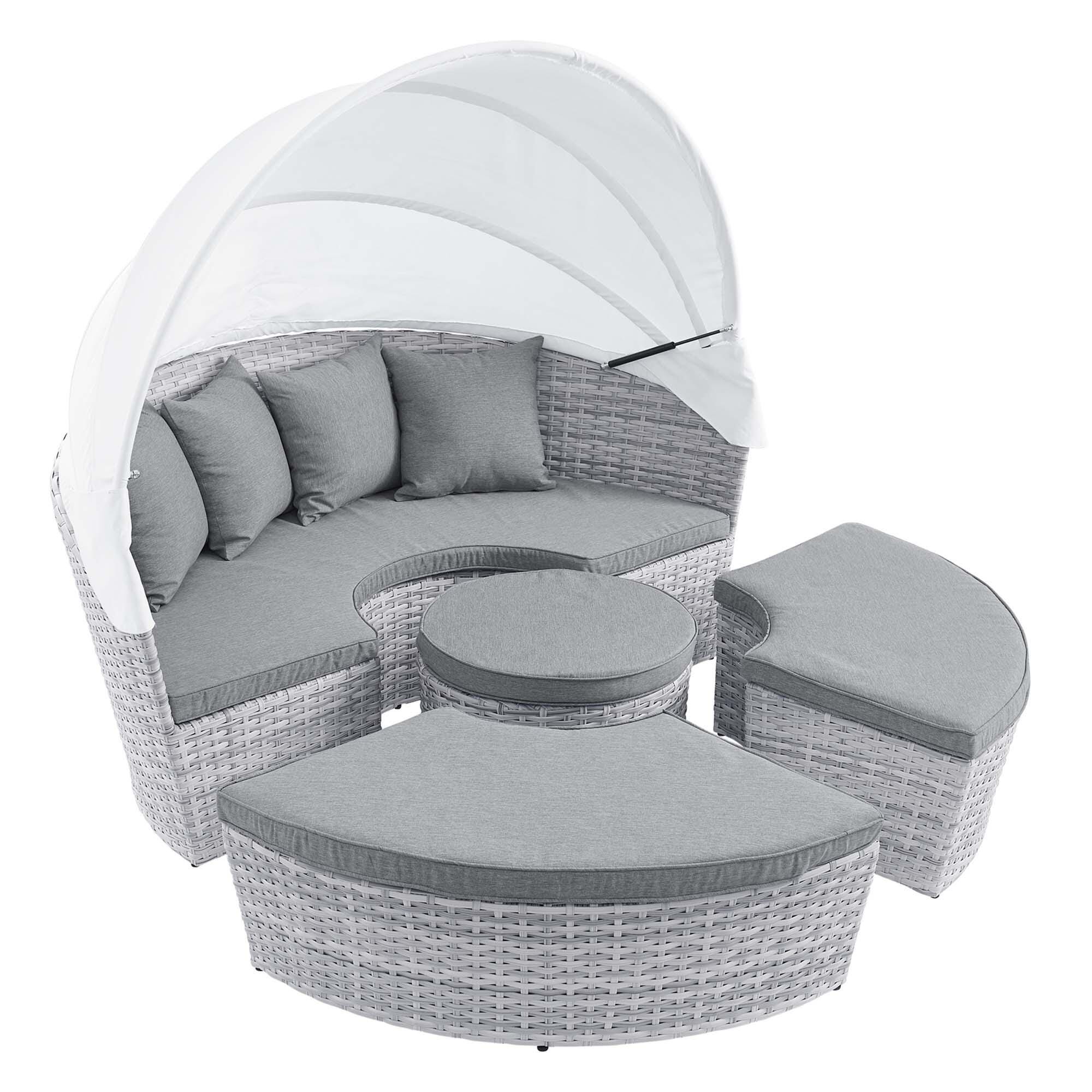 Modway Scottsdale Outdoor Daybed, Light Gray/Gray, large