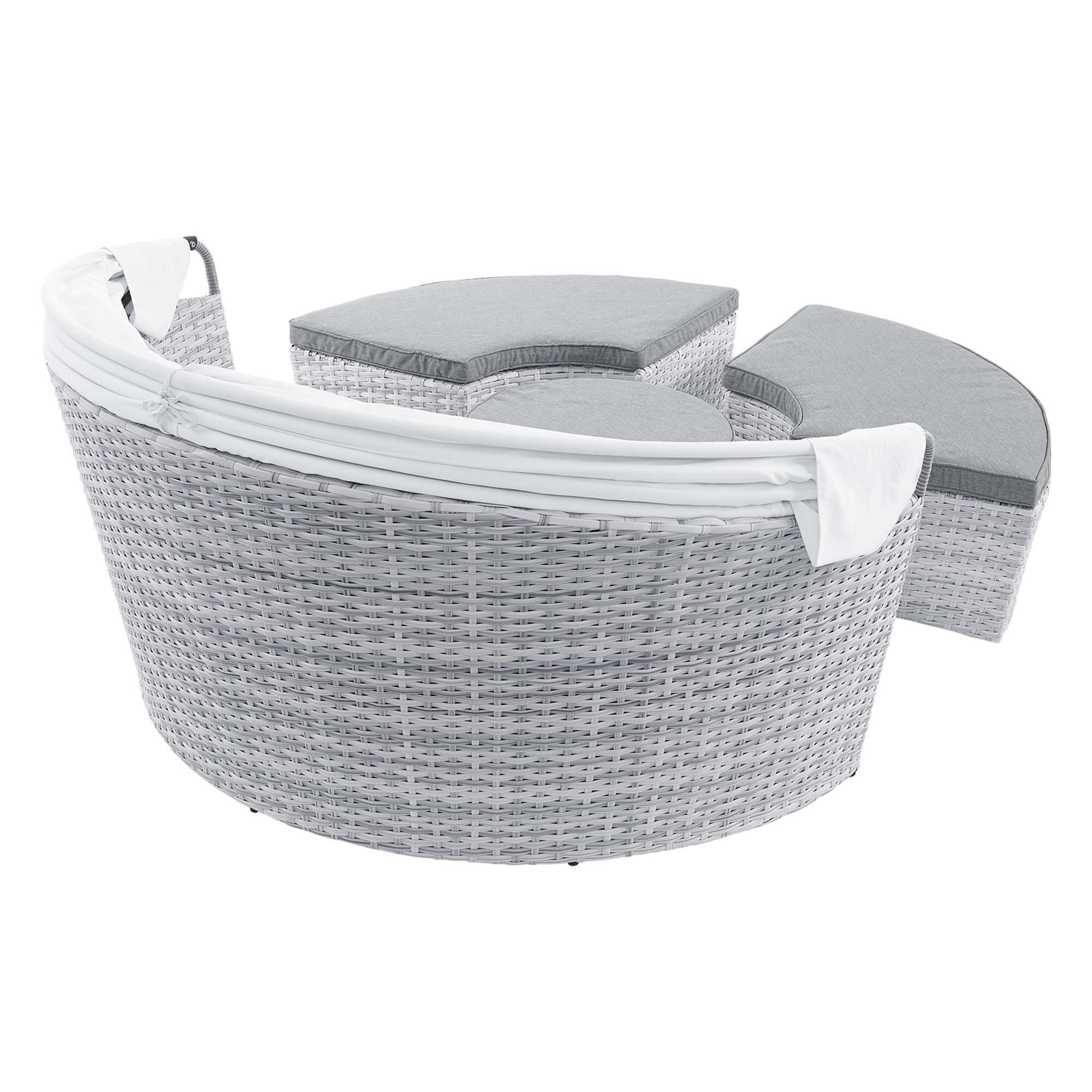 Modway Scottsdale Outdoor Daybed, Light Gray/Gray, large