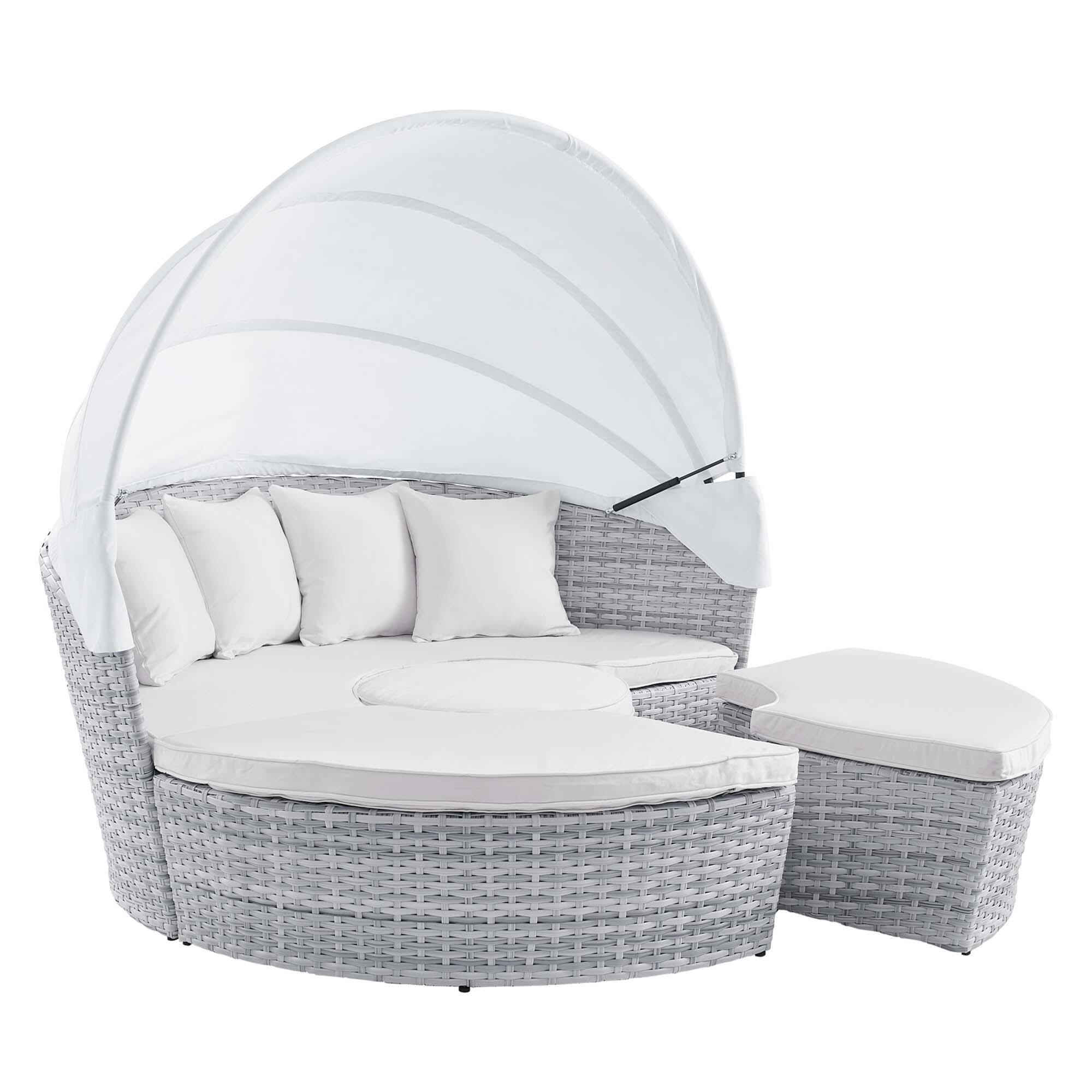 Modway Scottsdale Outdoor Daybed, Light Gray/White, large