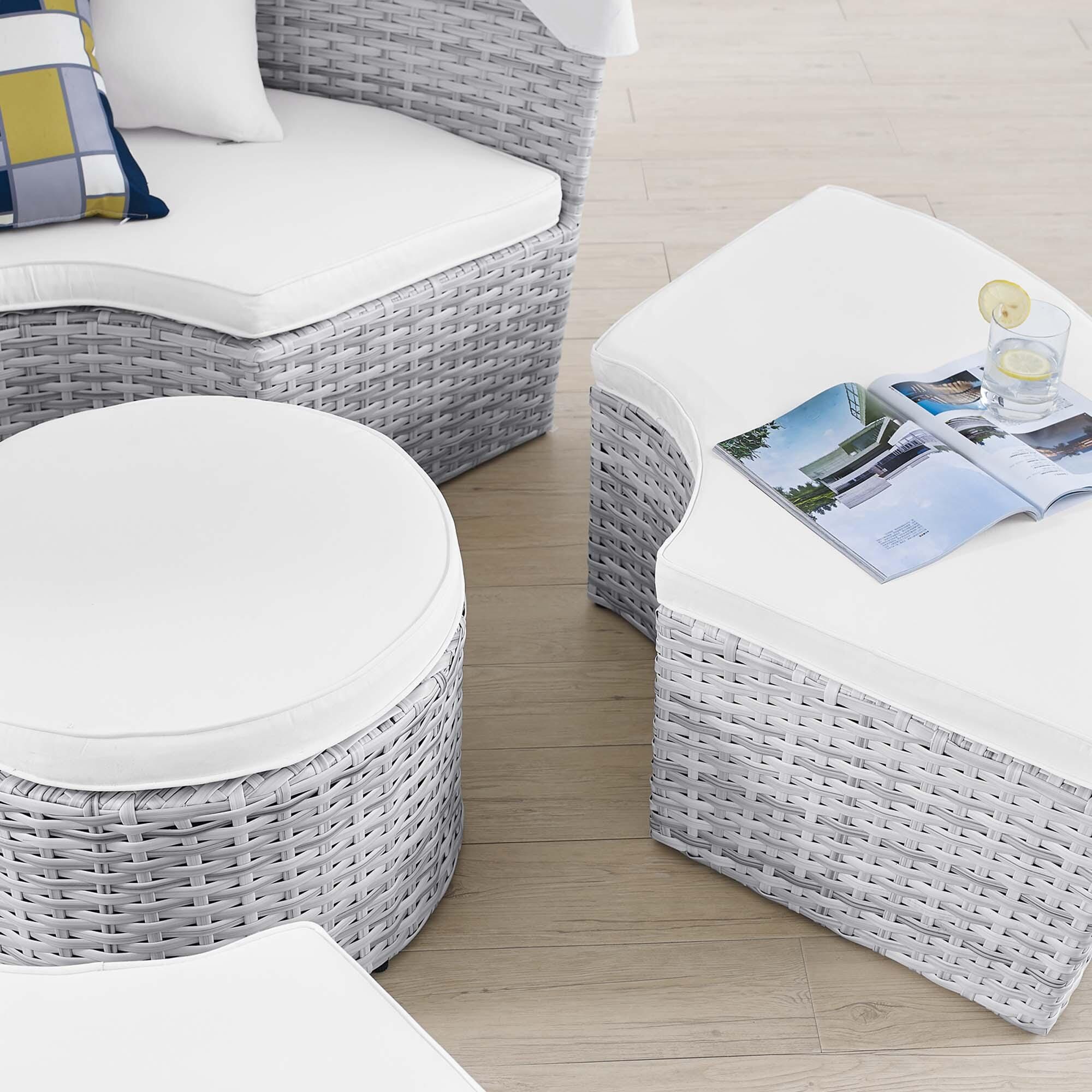Modway Scottsdale Outdoor Daybed, Light Gray/White, large