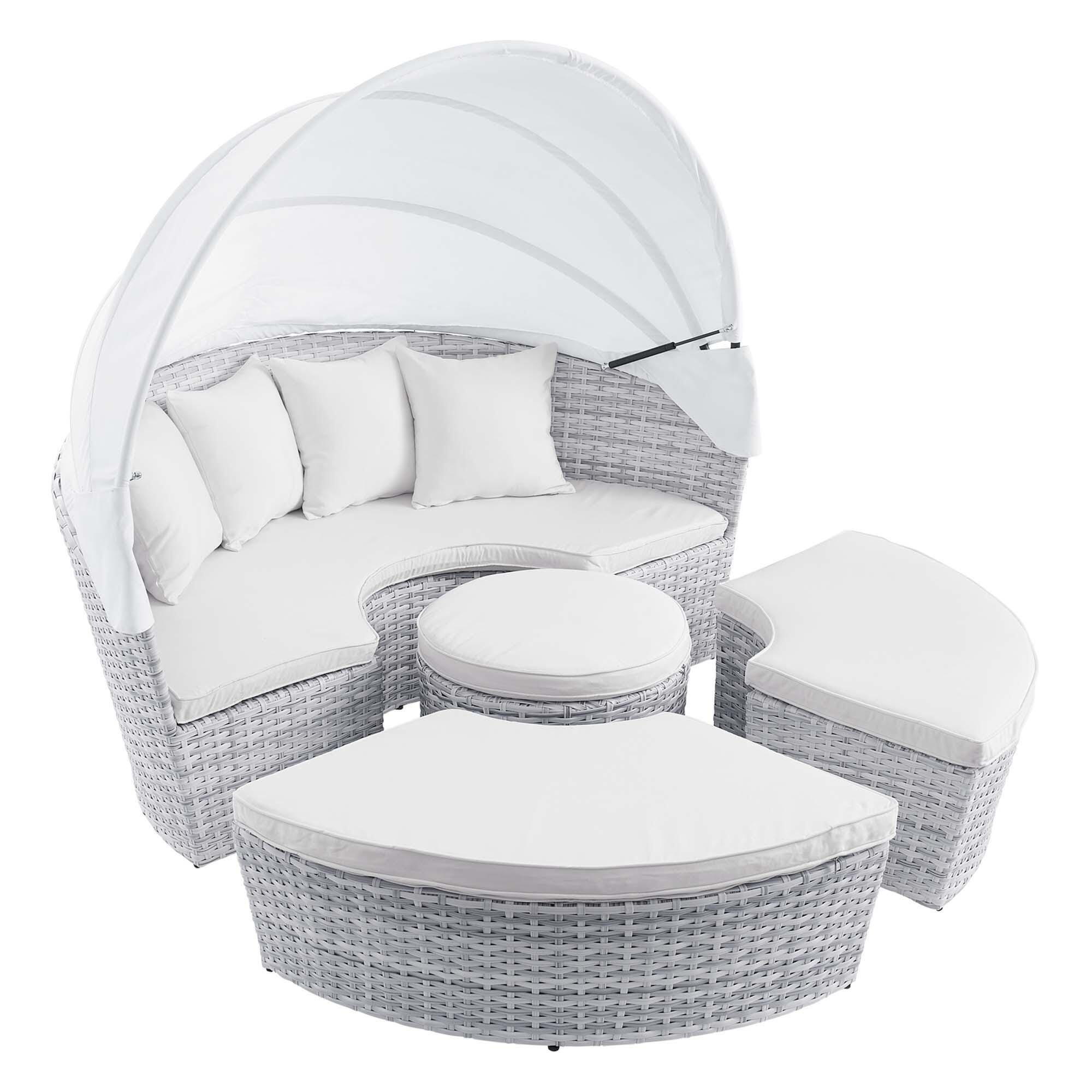 Modway Scottsdale Outdoor Daybed, Light Gray/White, large