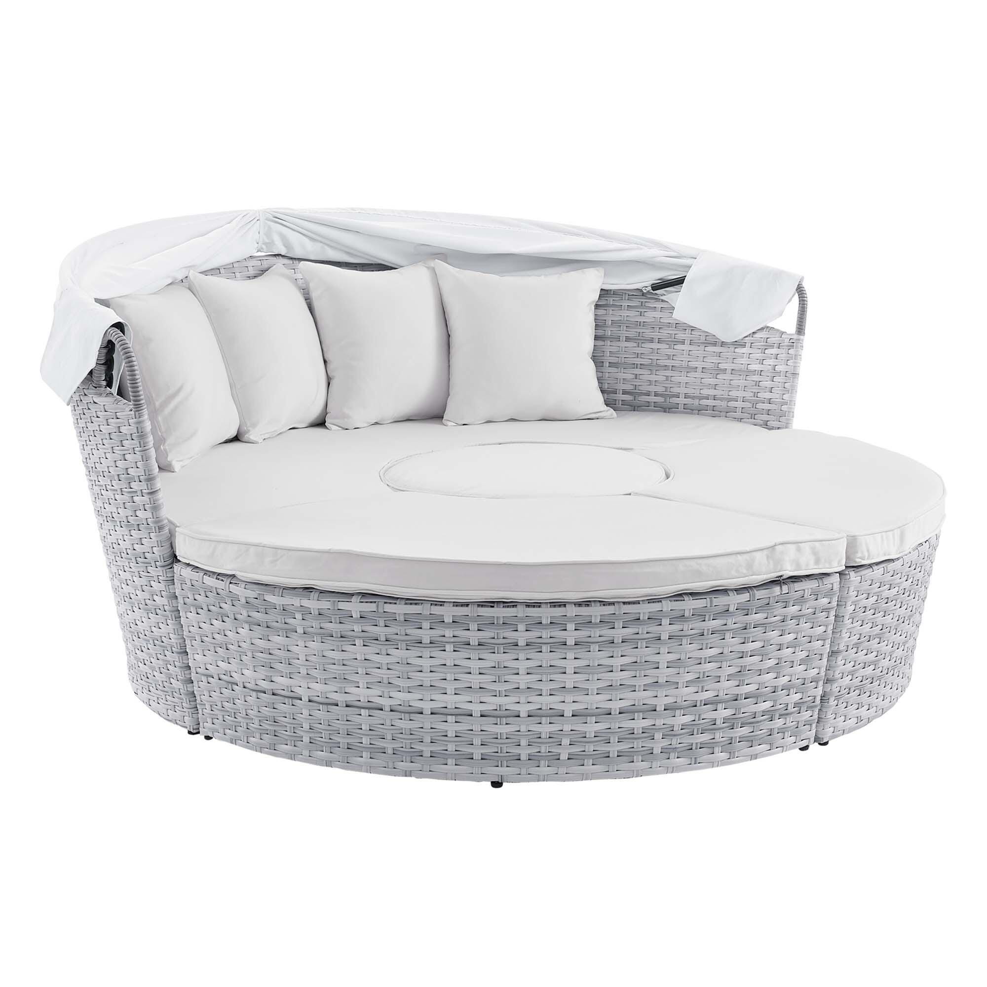 Modway Scottsdale Outdoor Daybed, Light Gray/White, large